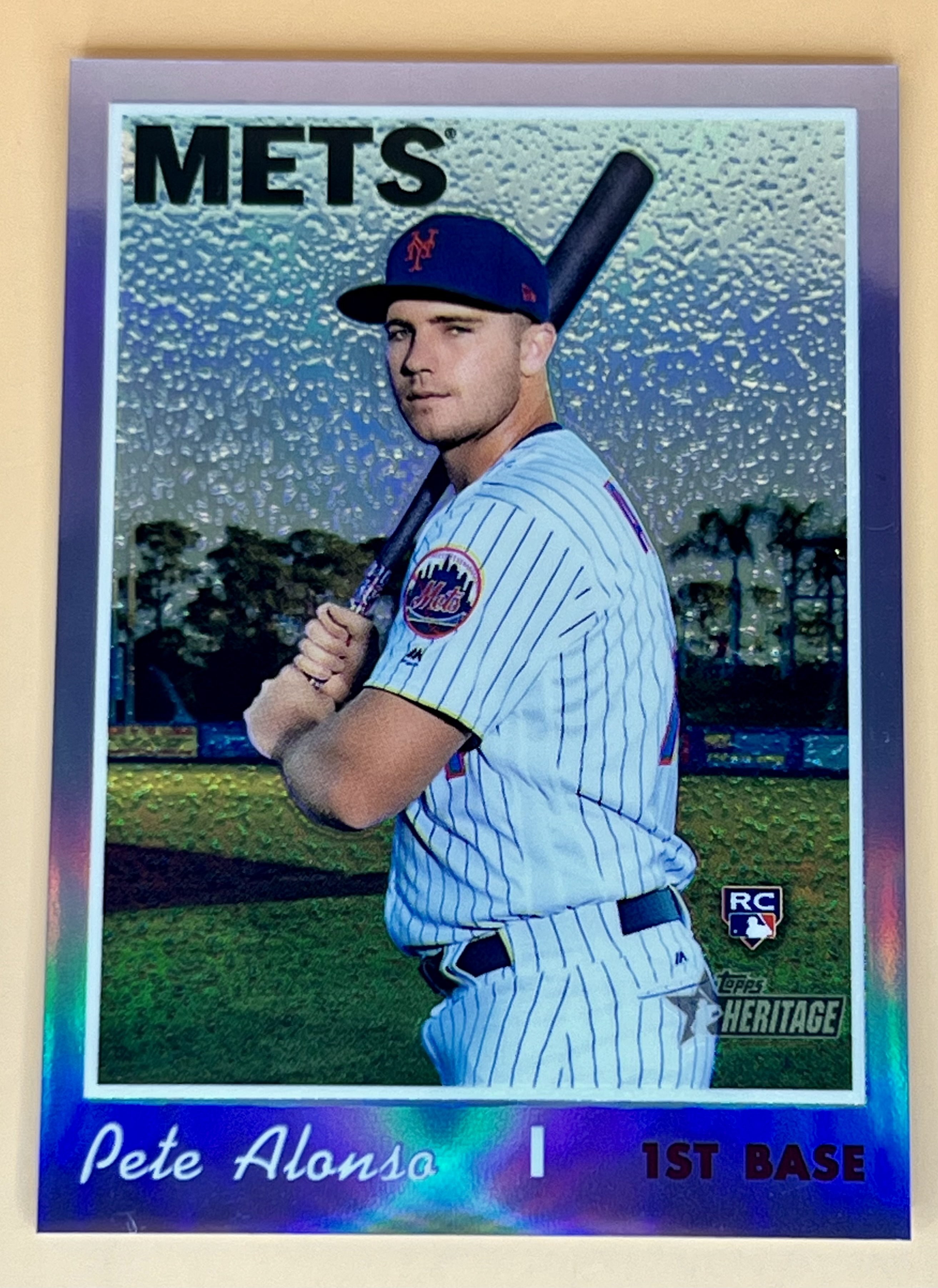 2019 Topps Heritage Pete Alonso #THC-519 Purple Refractor Rookie RC