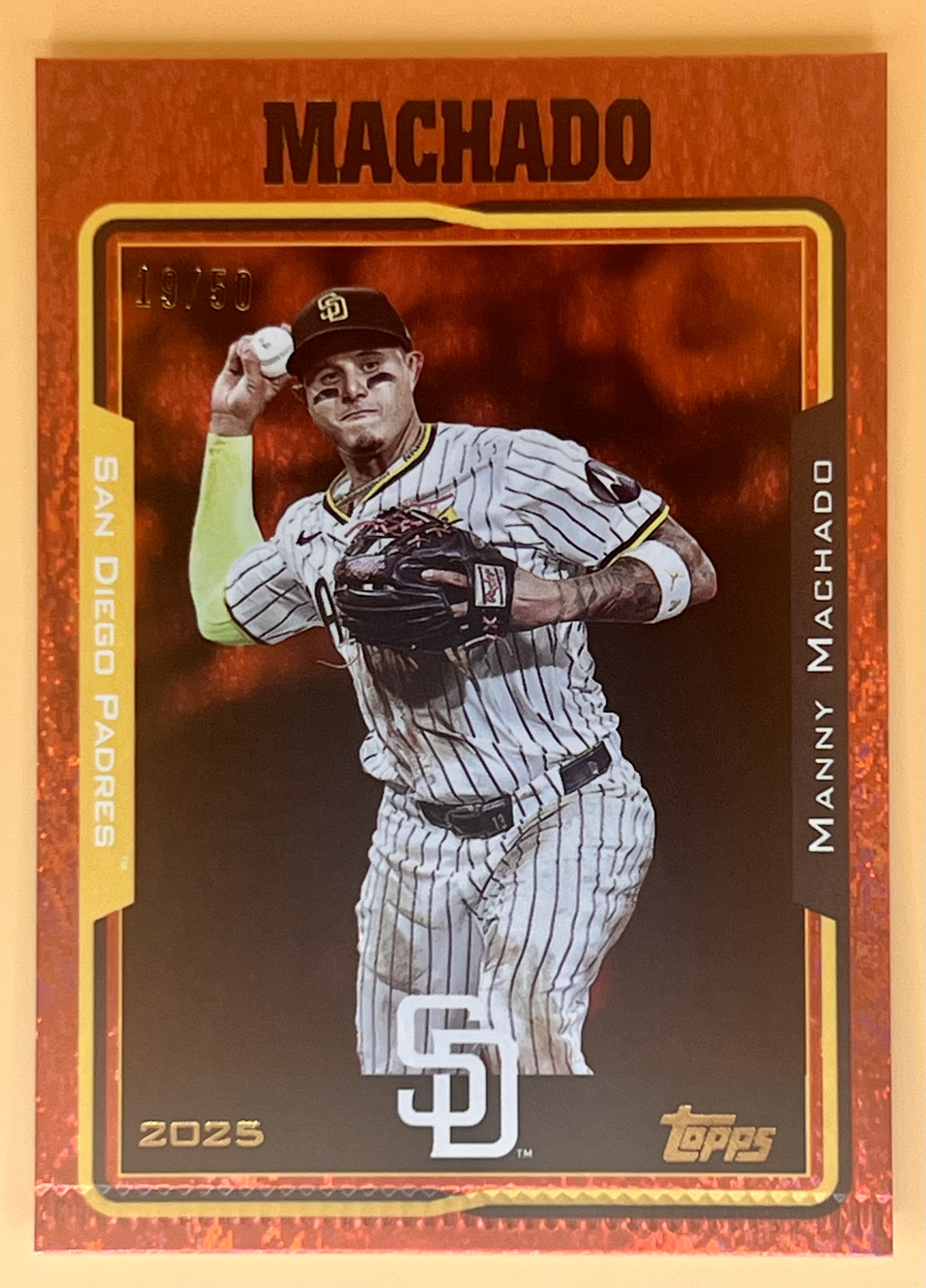 2025 Topps Archives  Manny Machado #264 Red Hot Foilboard /50
