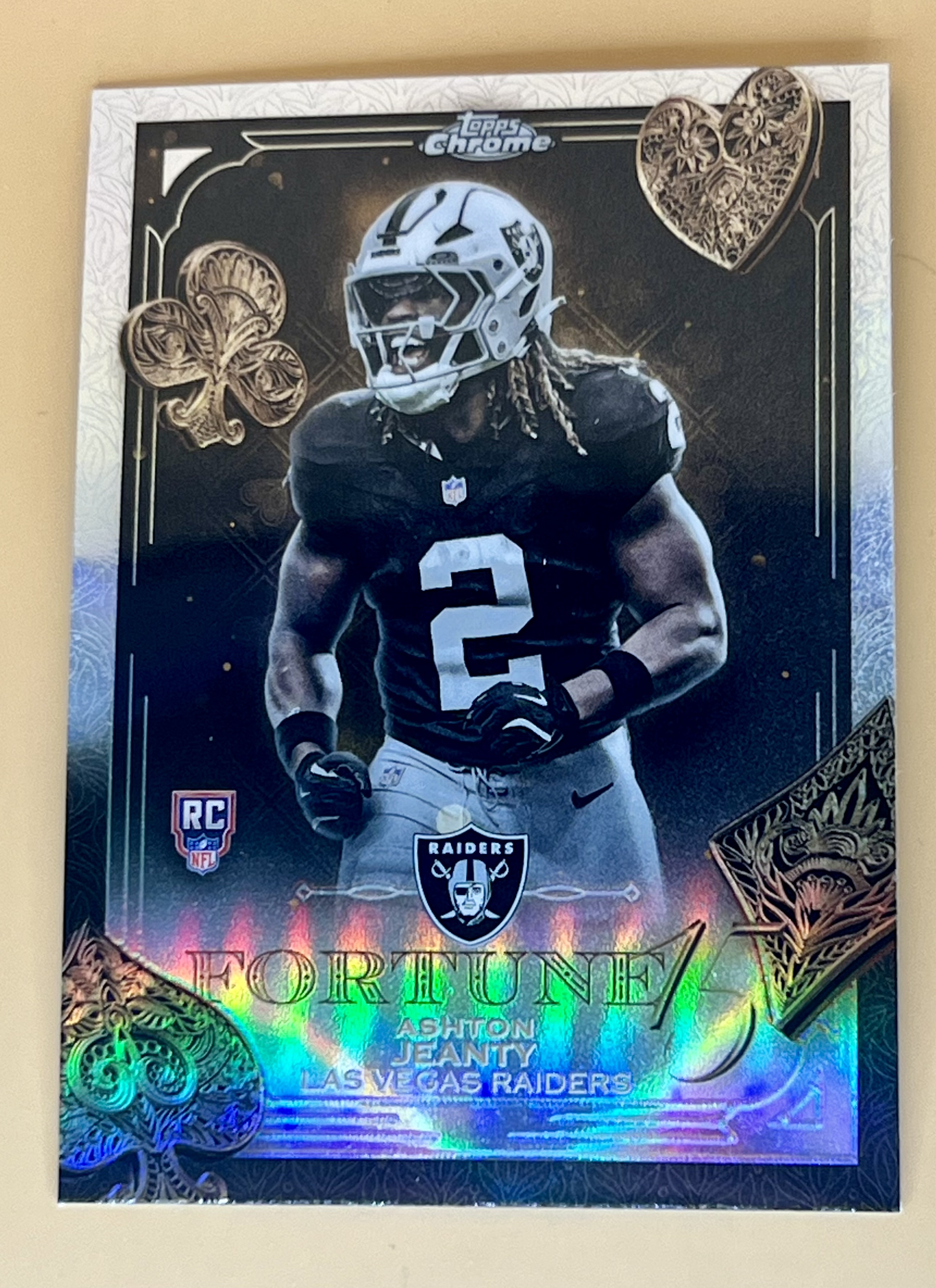 2025 Topps Chrome Football  Ashton Jeanty #F15-24 Fortune 15 Refractor RC Rookie