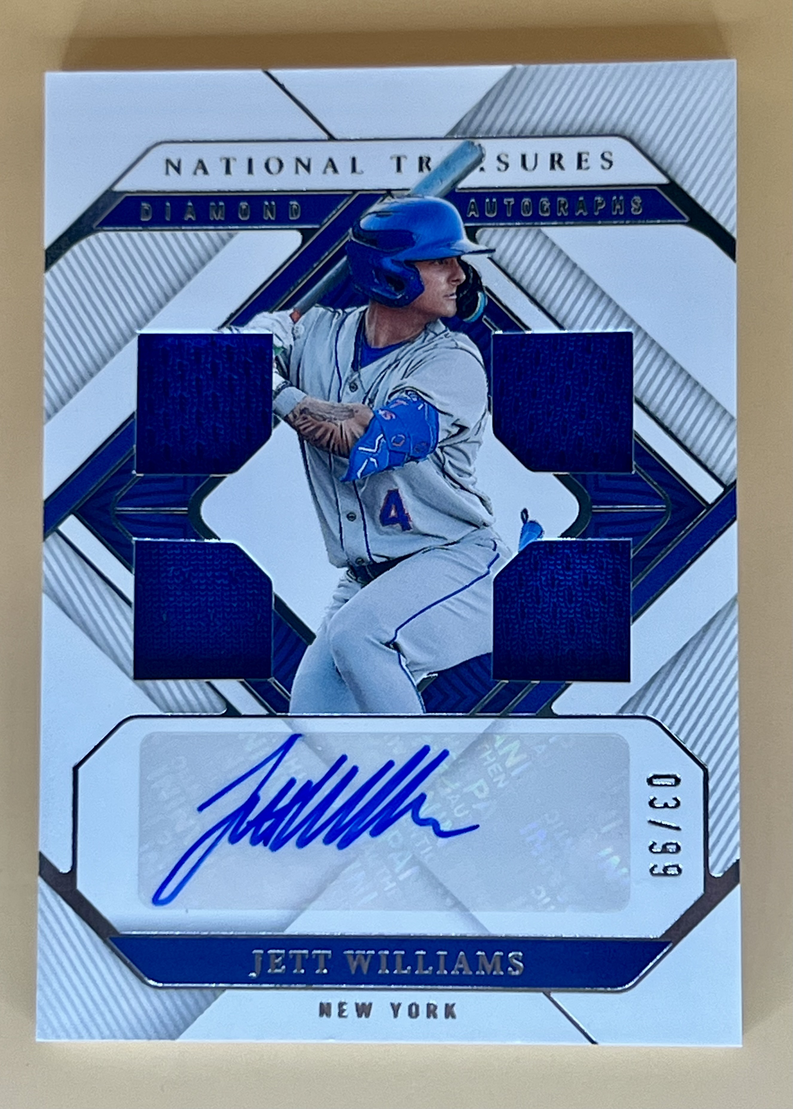 2023 National Treasures  Jett Williams #DQA-JW Diamond Autographs Quad Jersey Auto /99