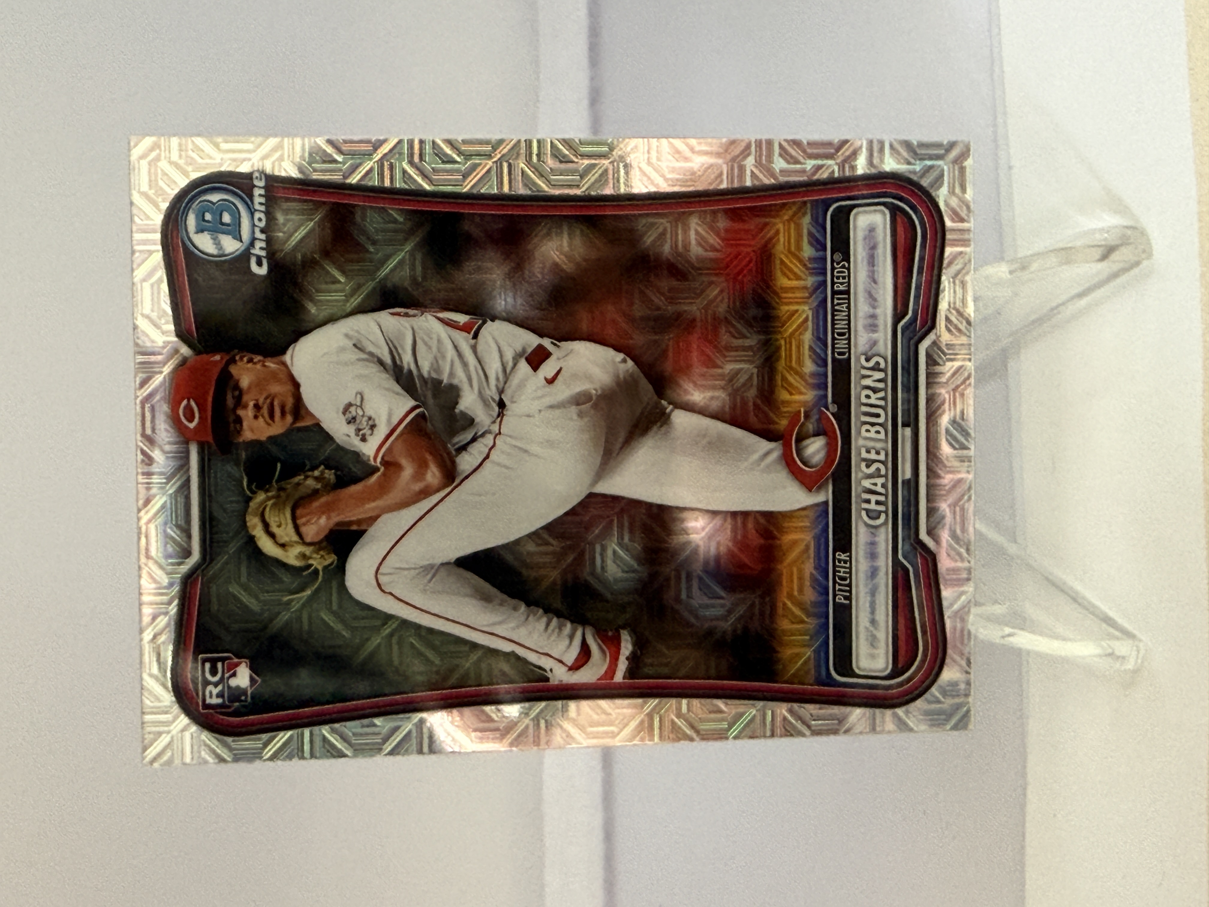 2026  2026 Bowman Baseball Chrome Chase Burns ##3 (RC) Mega Mojo Refractor