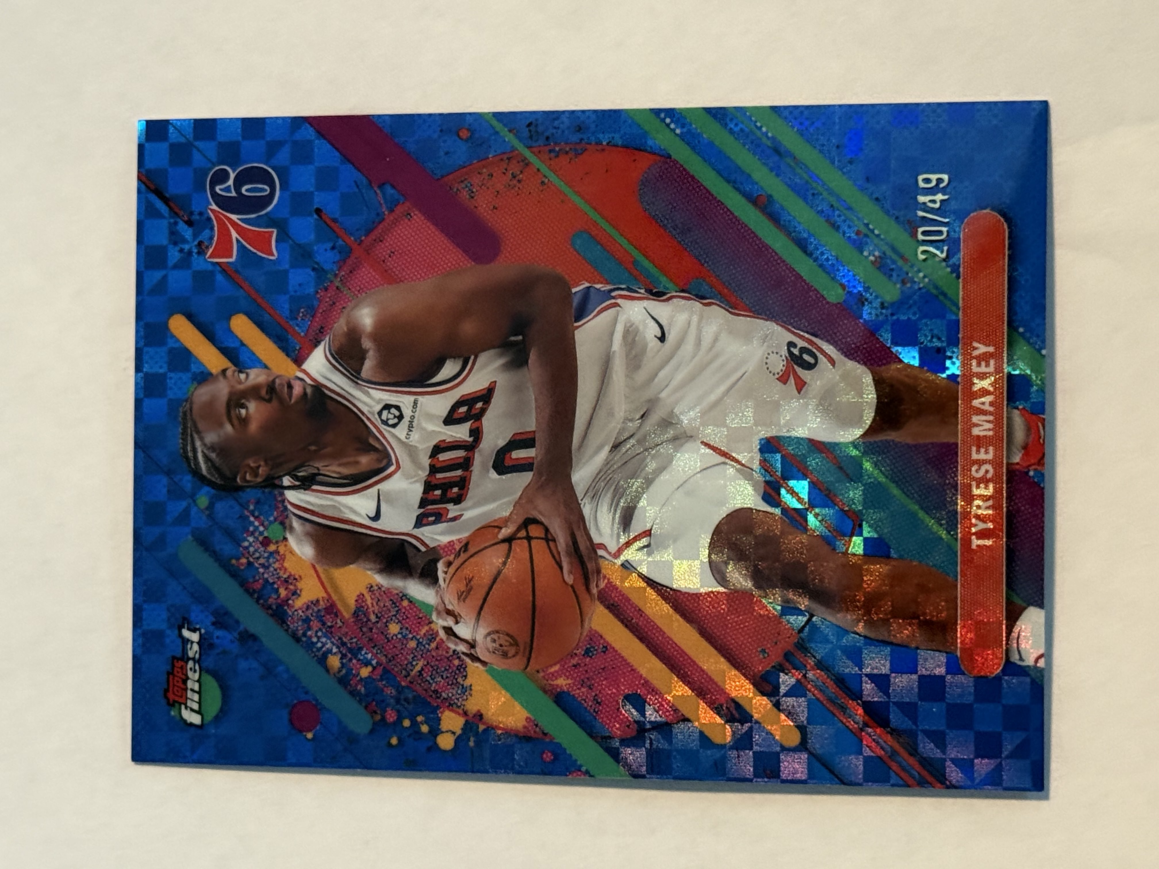 2025-26 Topps Finest Tyrese Maxey #20/49 Rare Blue X-Fractor