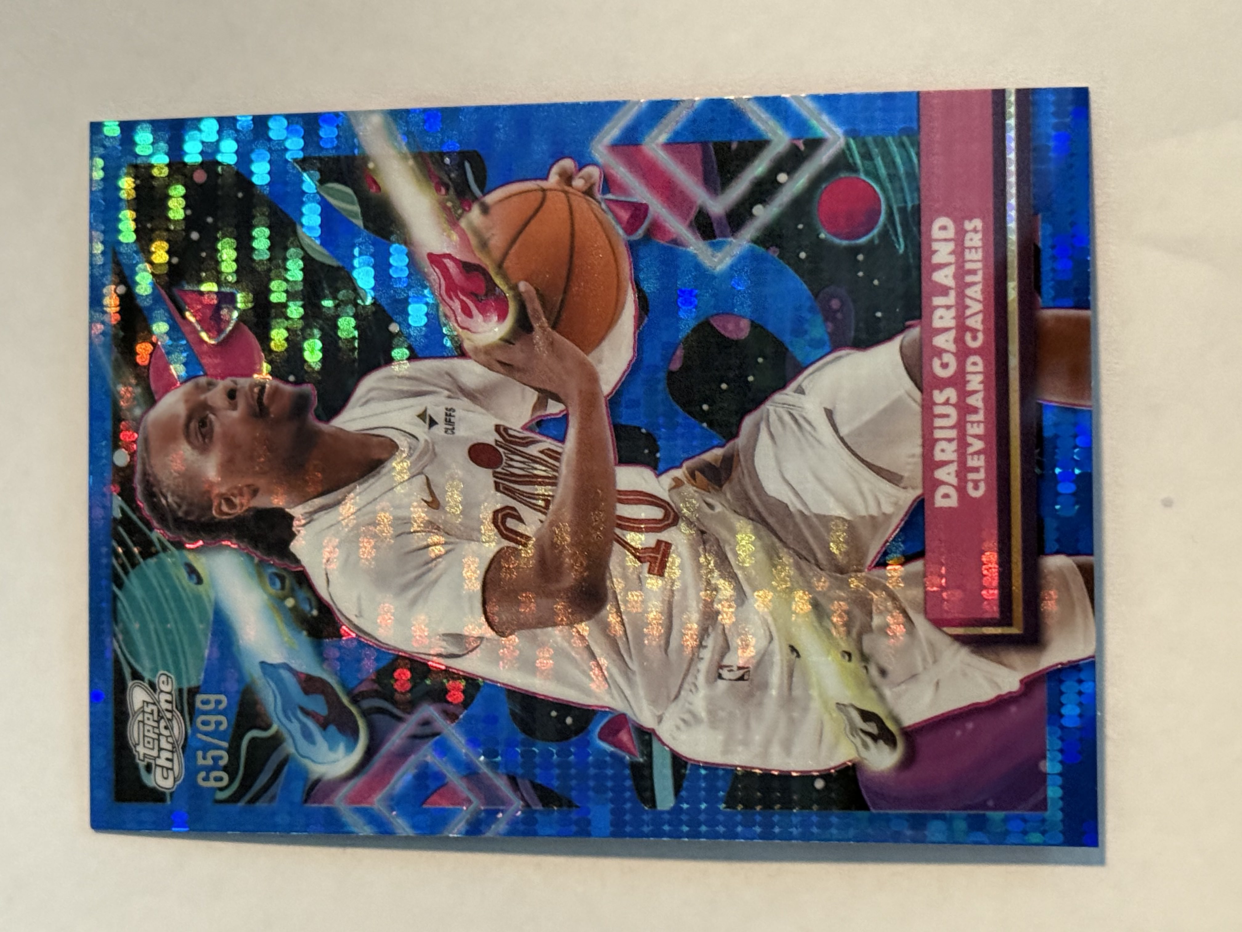 2025-26 Topps Chrome Cosmic Darius Garland #65/99 Blue Moon Refractor