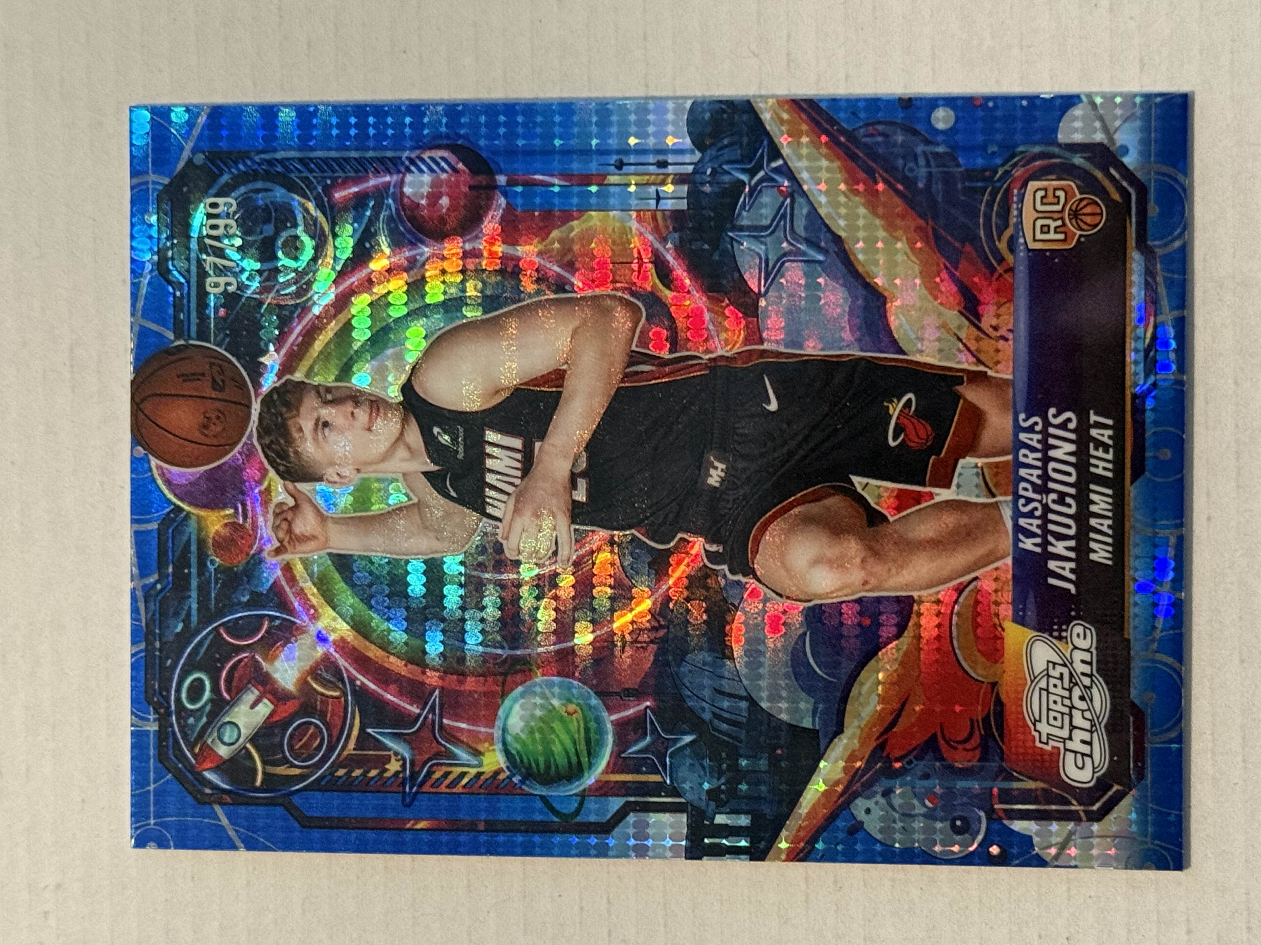 2025-26 Topps Chrome Cosmic Kasparas Jakucionis #97/99 Propulsion Blue Moon Refractor
