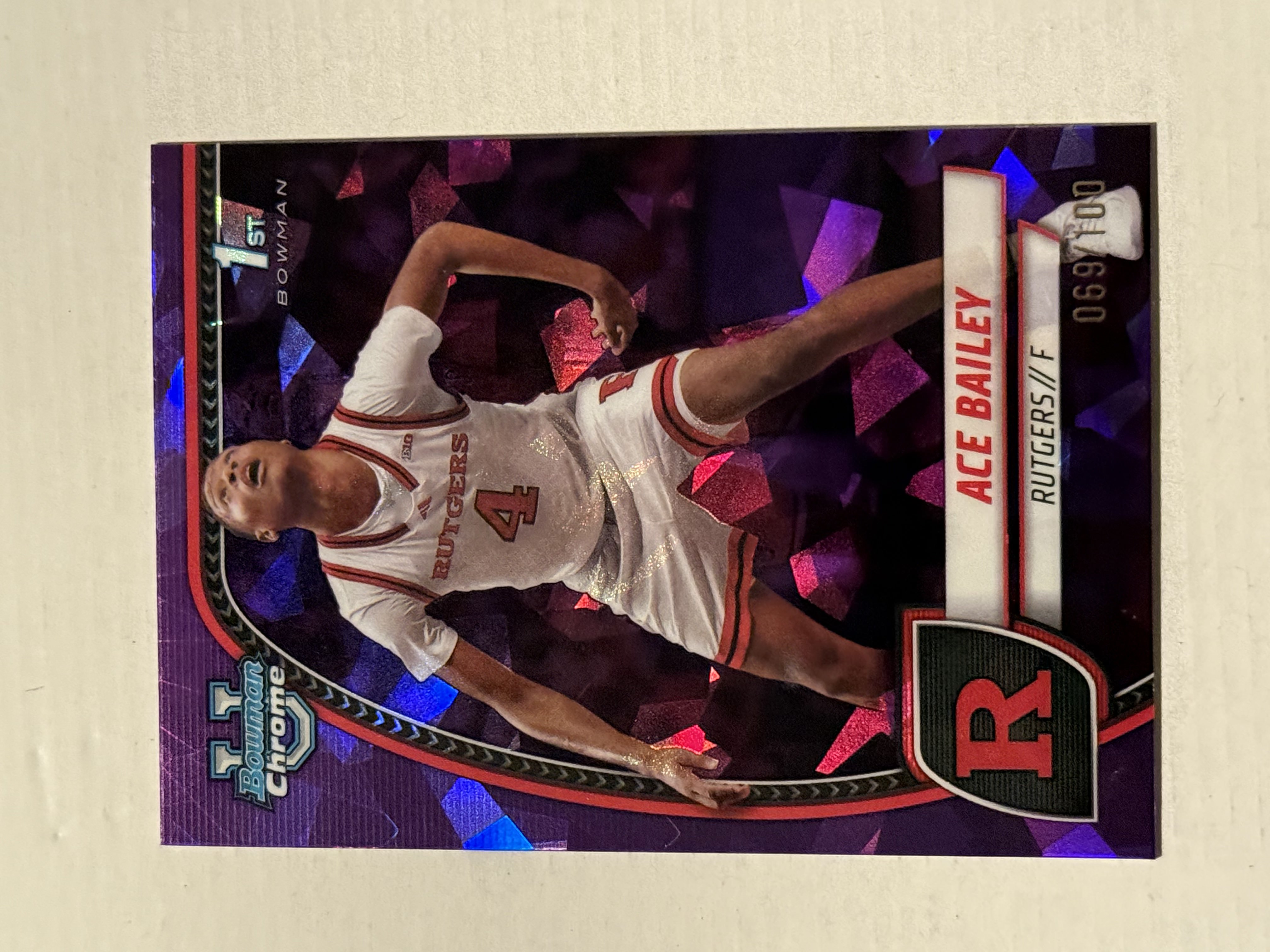 2024-25 Bowman Chrome U Sapphire Ace Bailey #069/100 Purple Sapphire