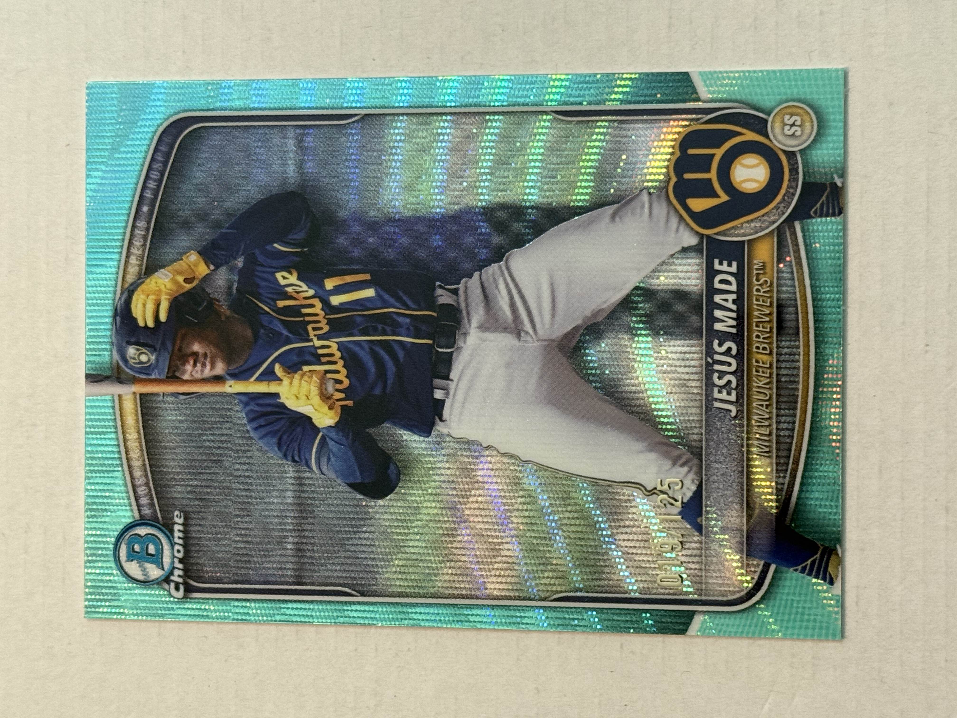 2025 Bowman Draft Jesus Made #019/125 Aqua Wave