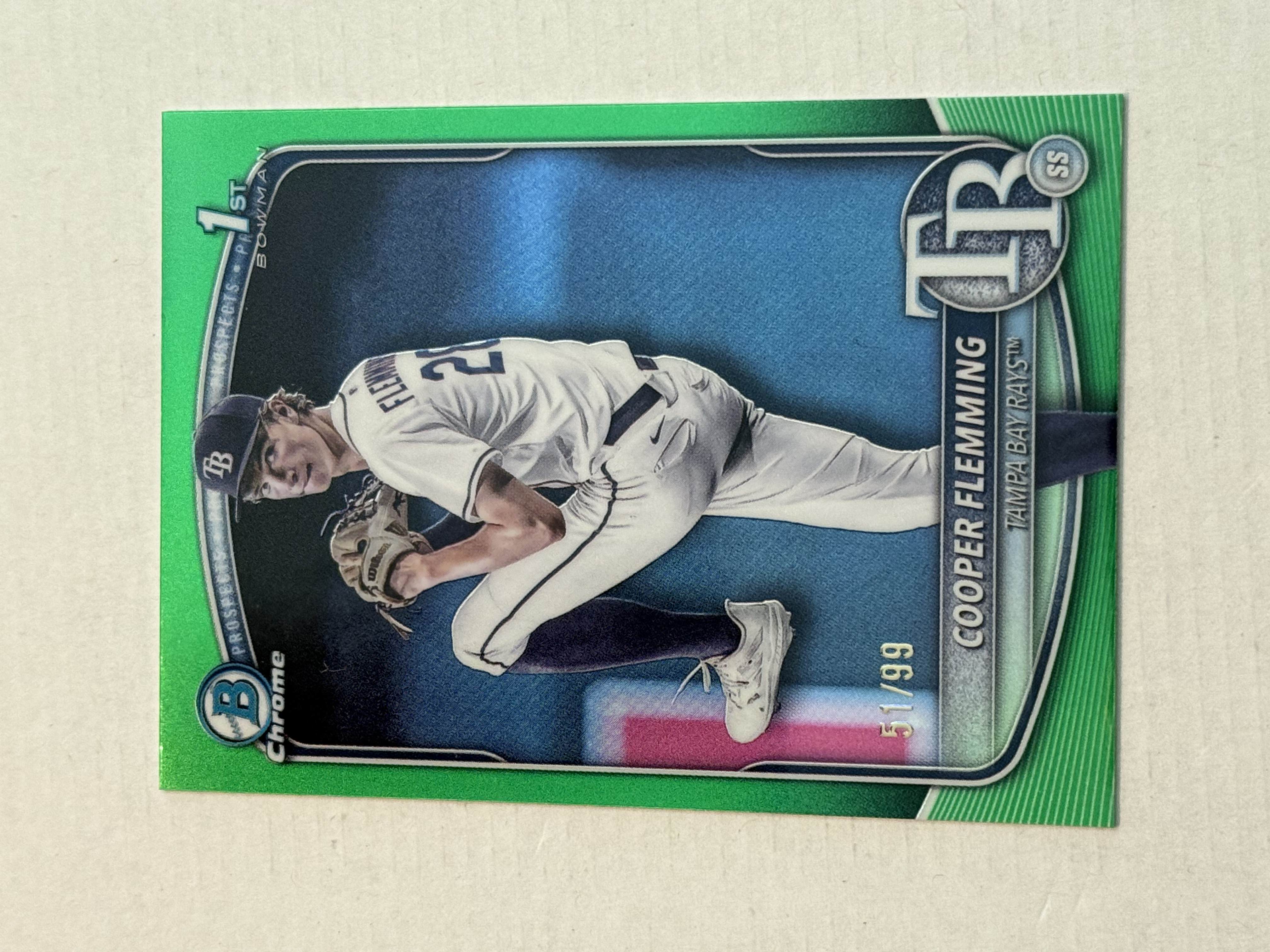2025 Bowman Draft Cooper Flemming #51/99 True Green Refractor