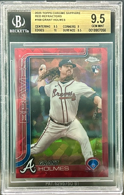 2025 Topps Chrome Sapphire Grant Holmes #169 Red Refractors #'d 1/5