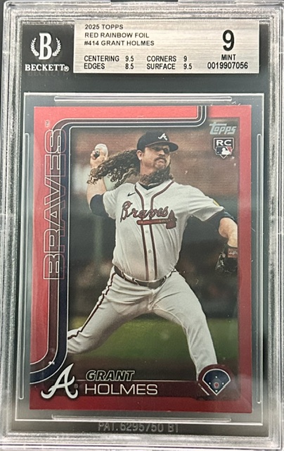 2025 Topps Grant Holmes #414 Red Rainbow Foil #'d 1/5