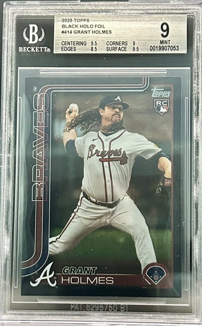 2025 Topps Grant Holmes #414 Black Holo Foil #'d 5/10