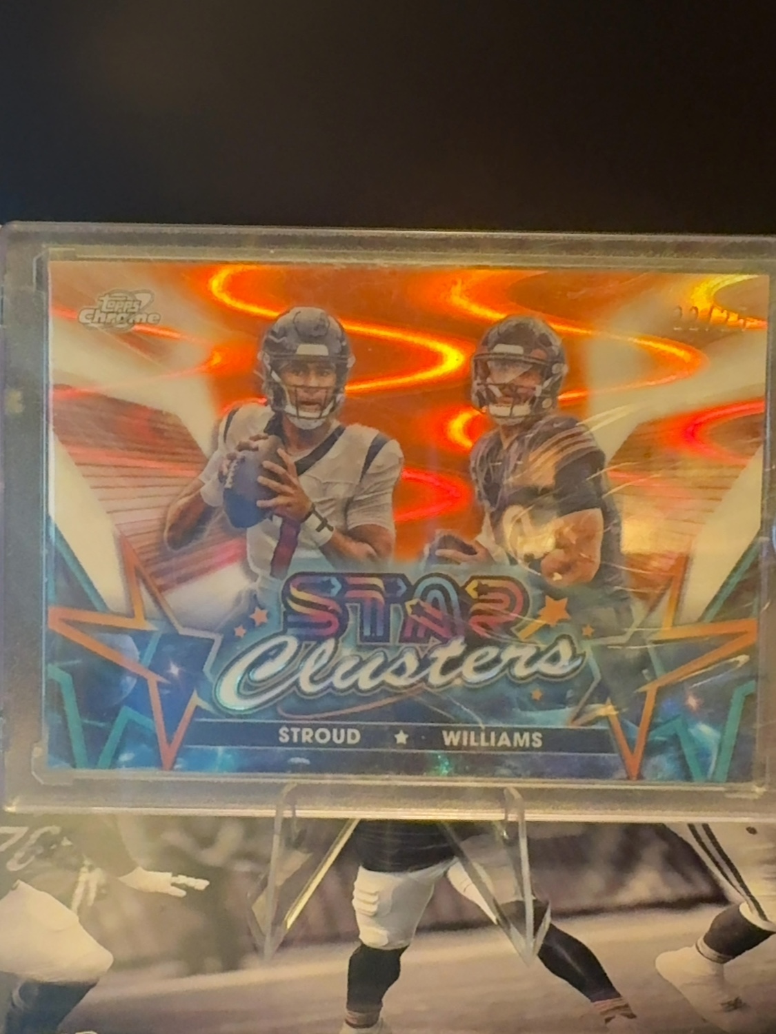 2024 Topps Cosmic Chrome Caleb Williams, CJ Stroud #SCL-11 Star Cluster Orange /25