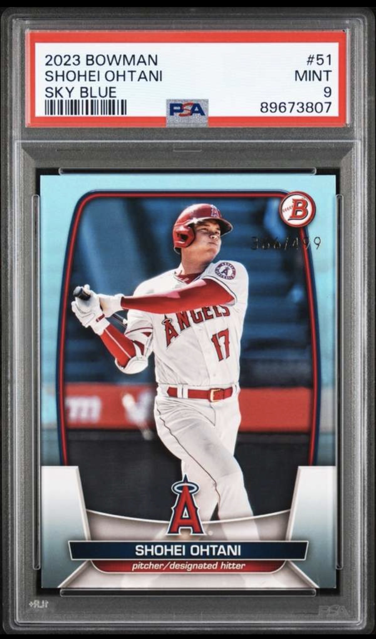 2923 Bowman Shohei Ohtani #51 Sky Blue #βd 366/499