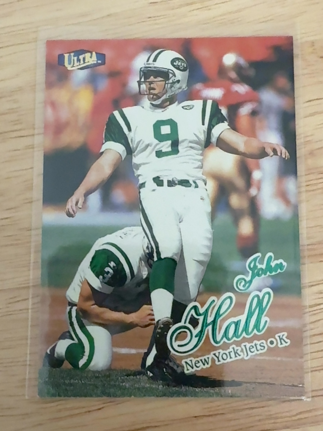 1998 Fleer Ultra John Hall rookie card- the only one made!! New York Jets!! Wisconsin Badgers! #303