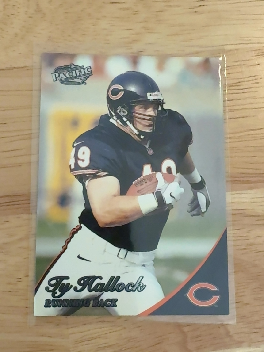 1999 Pacific Ty Hallock rookie card- 1 of only 2 cards made!! Detroit Lions, Chicago Bears, Michigan State! #78