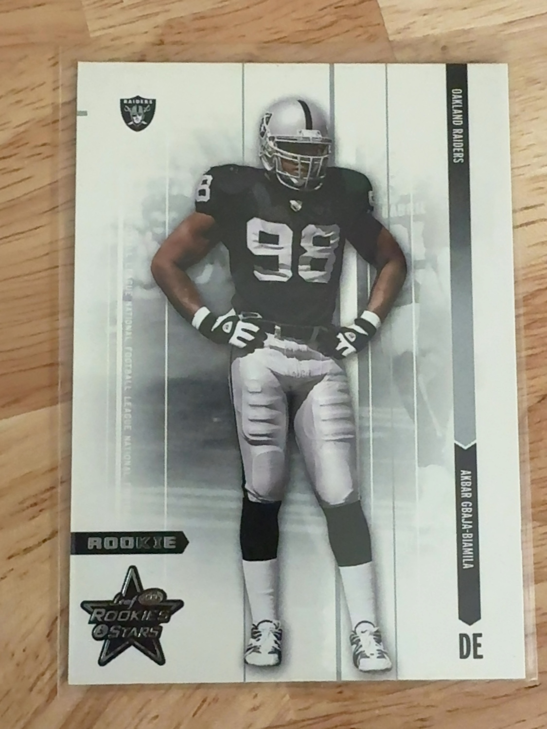 2003 Leaf Rookies & Stars Akbar Gbaja-Biamila rookie card- 1 of only 2 cards ever made! Raiders! Chargers! San Diego State Aztecs #161