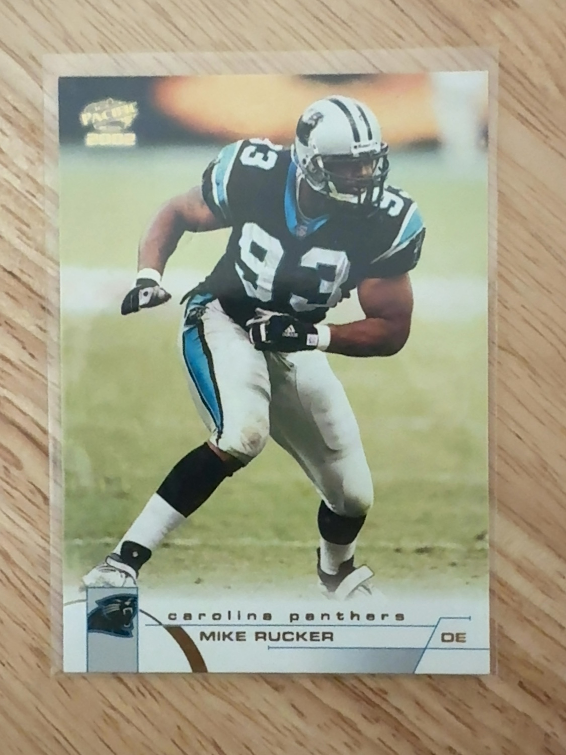 2002 Pacific Mike Rucker rookie card - 1 of only 2 true rookie cards made!! Carolina Panthers! #66