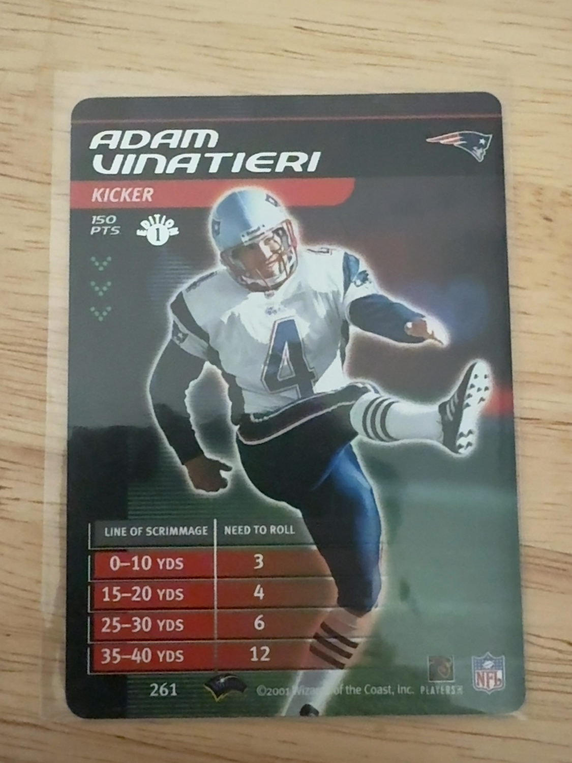 2001 NFL Showdown Adam Vinatieri New England Patriots #261 1st Edition Parallel