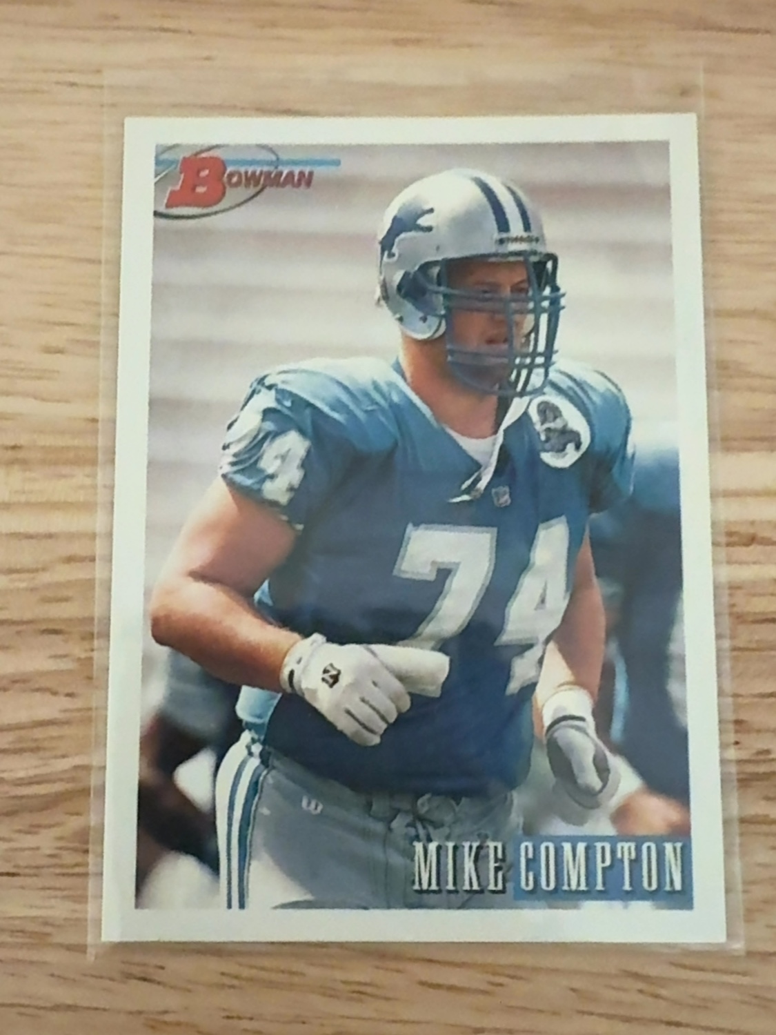 1993 Bowman Mike Compton rookie card - 1 of only 2 made!! Detroit Lions! New England Patriots!! #246