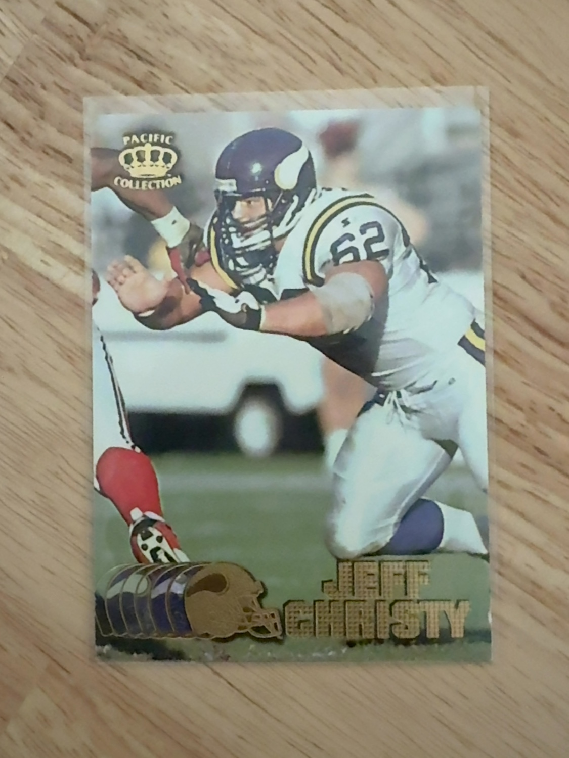 1997 Pacific Crown Collection Jeff Christy rookie card - the only one made!! Minnesota Vikings! Tampa Bay Buccaneers! #227