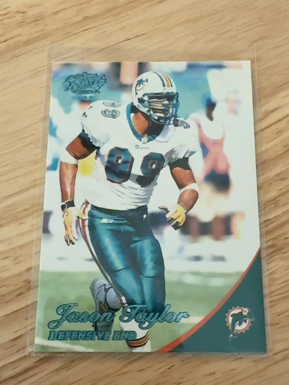 1999 Pacific Jason Taylor Platinum Blue Parallel Error Card! /75 Miami Dolphins! HOF #213 Blue Foil