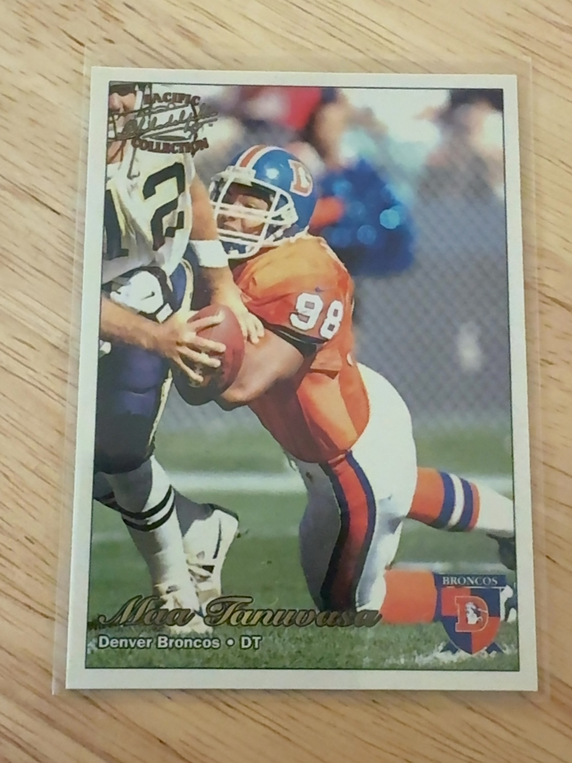 1997 Pacific Philadelphia Maa Tanuvasa rookie card - the only one made!! Denver Broncos! #98