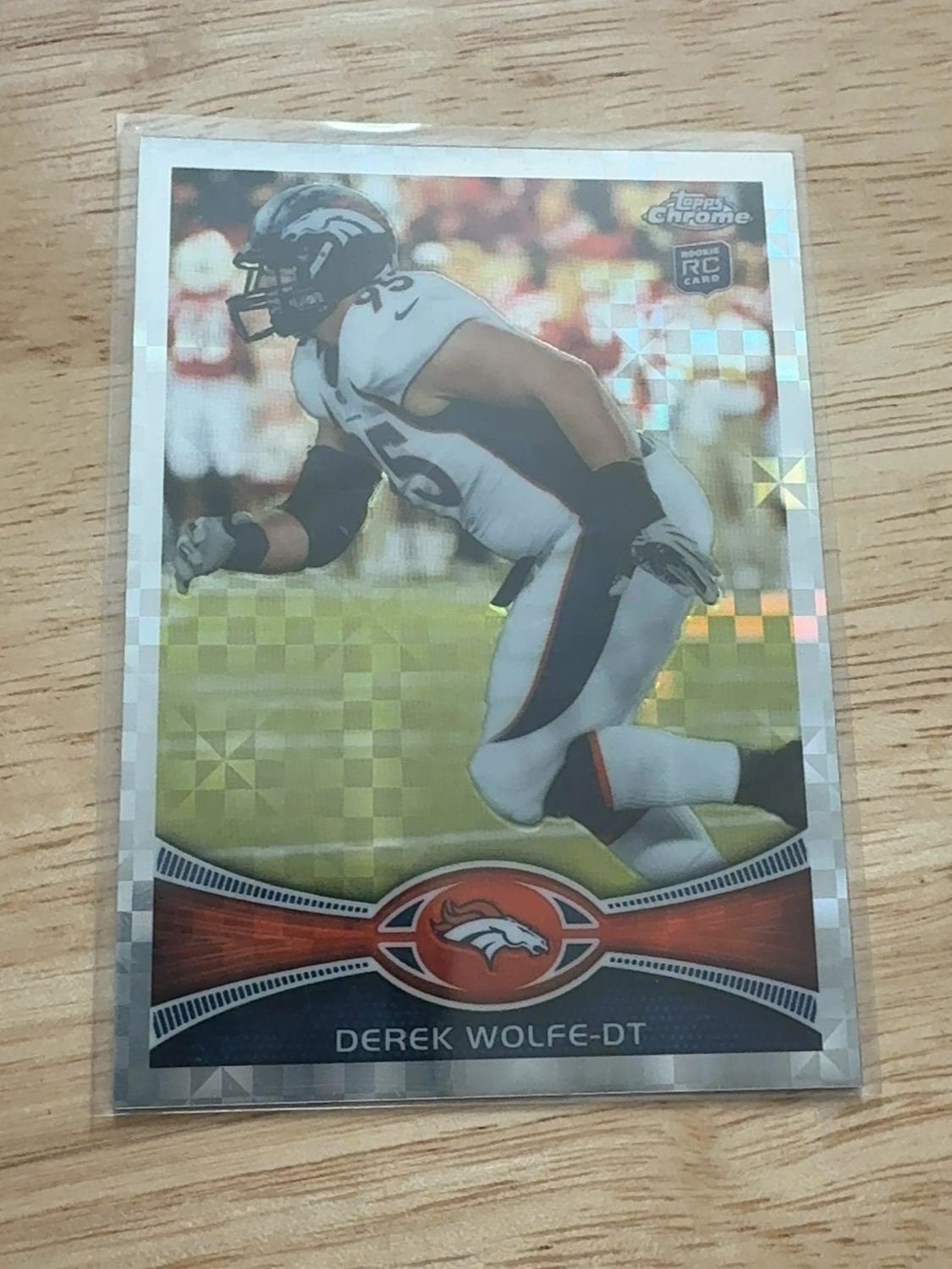 2012 Topps Chrome Derek Wolfe Xfractor rookie card! Denver Broncos! #10