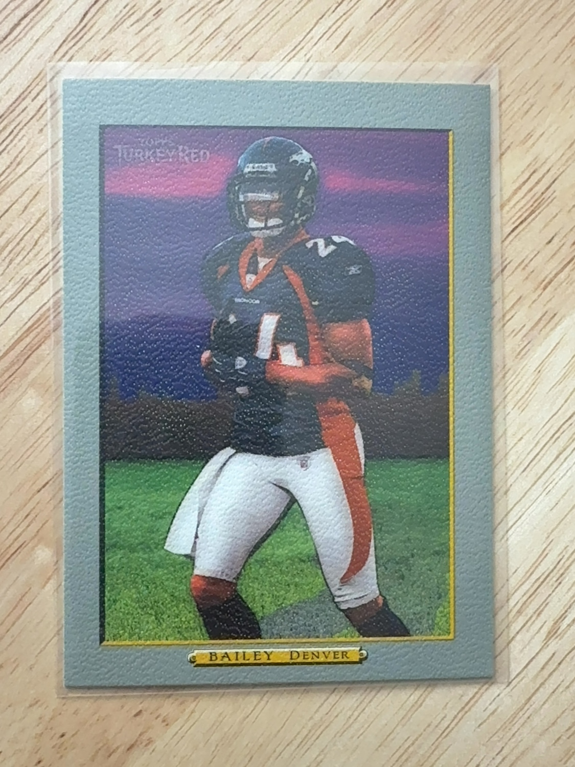 2005 Topps Turkey Red Champ Bailey Double Variation Parallel! Denver Broncos! #37b Purple Sky Ad Back!