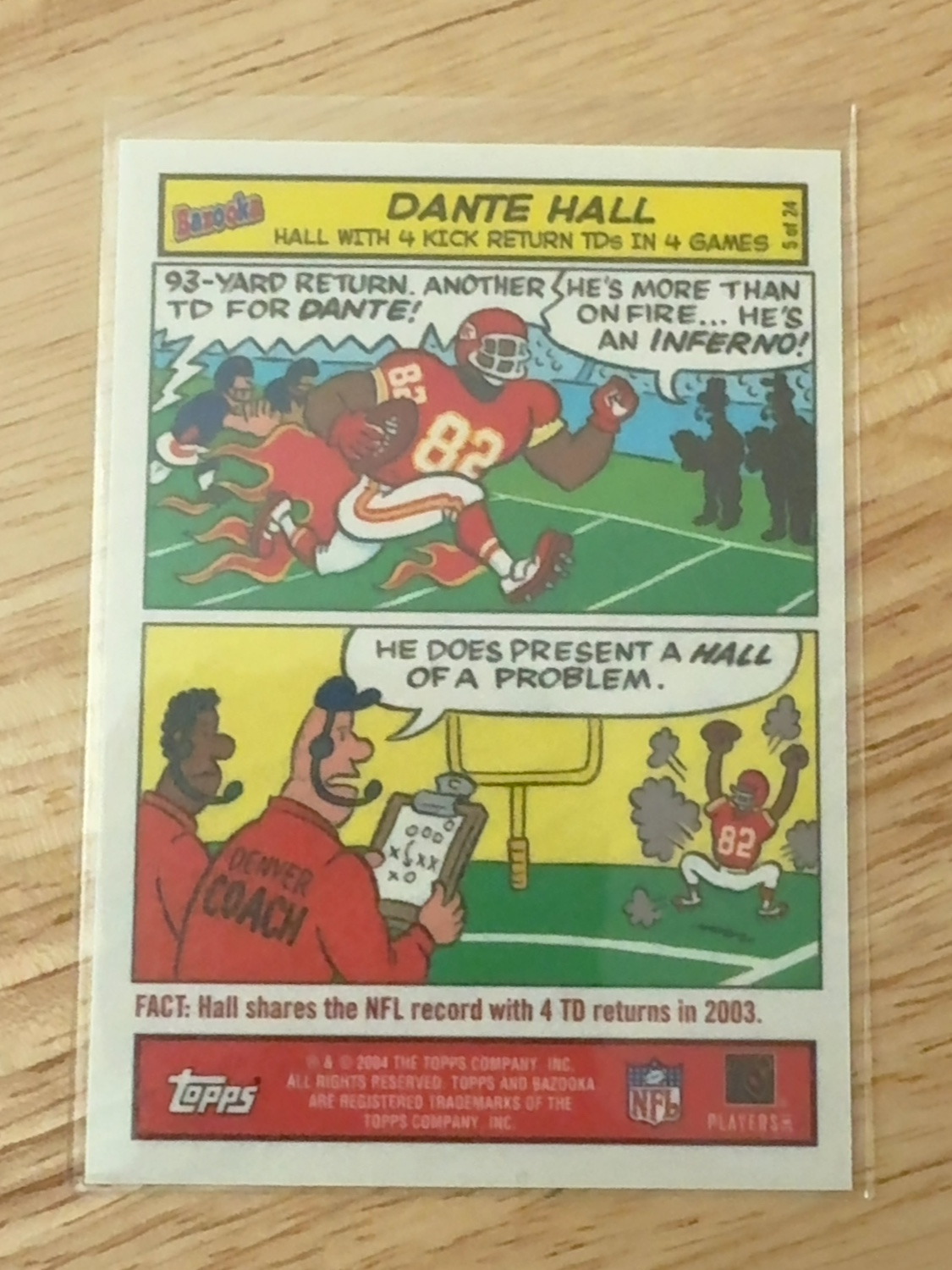 2004 Bazooka Dante Hall Bazooka Comics Insert! Human Joystick! X-Factor! Kansas City Chiefs! #5
