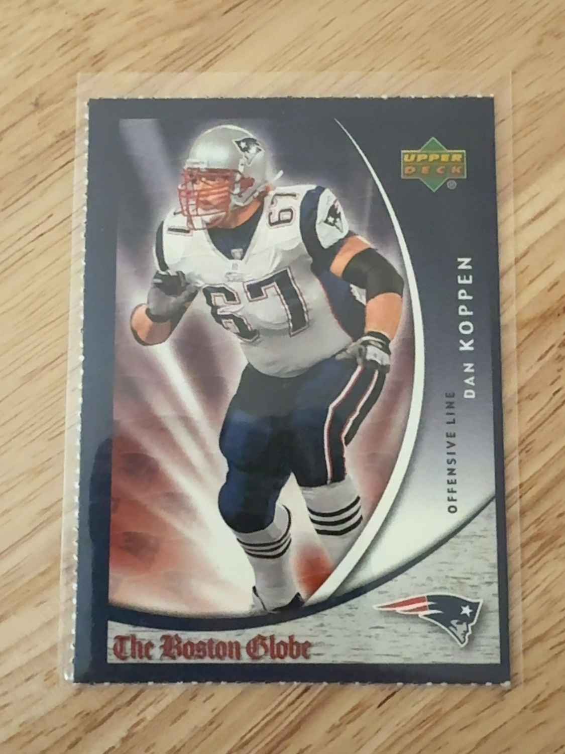 2006 Upper Deck Dan Koppen Rare Boston Globe Release! New England Patriots! #3 Perforated 