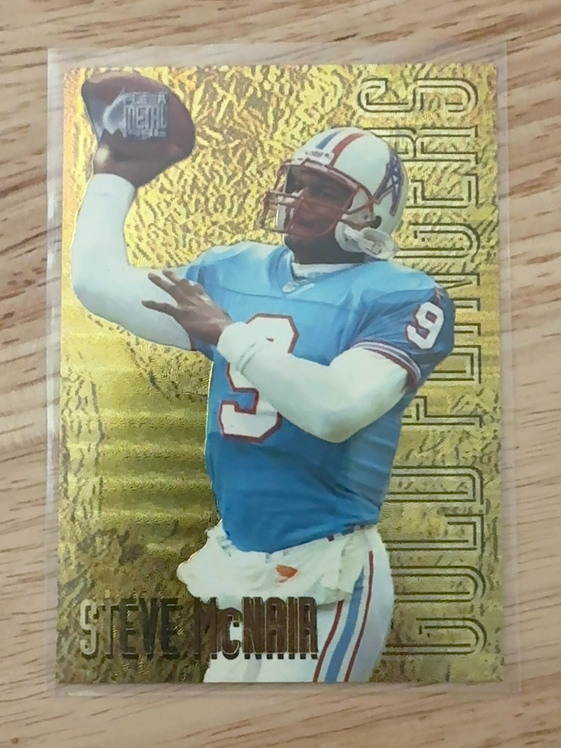 1996 Fleer Metal Steve McNair Gold Fingers Insert! Tennessee Titans! Houston Oilers! #9 Gold Foil