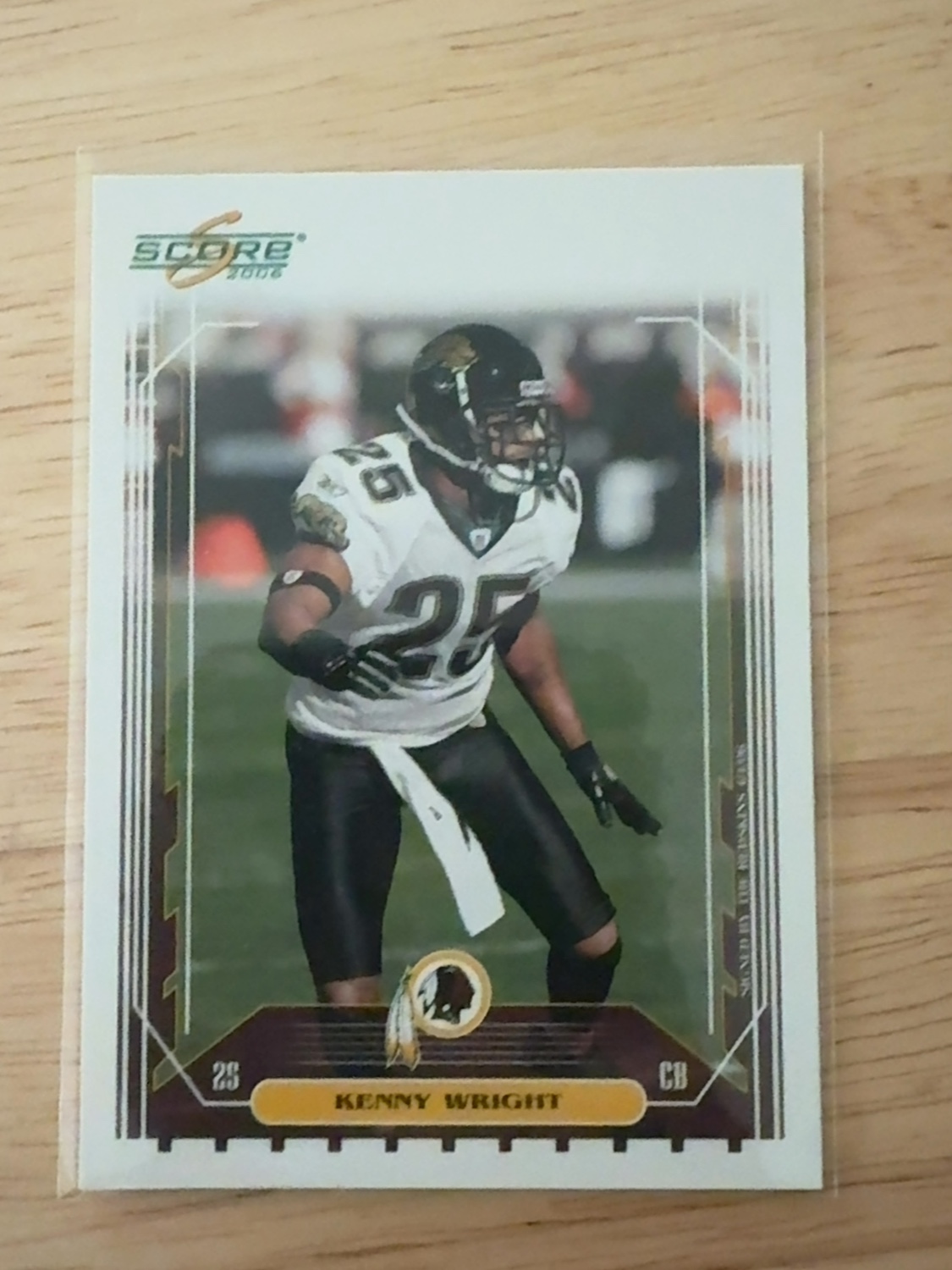 2006 Score Kenny Wright Rookie Card - the only one made! Jacksonville Jaguars! Washington Redskins! #307 Image Variation Glossy Parallel