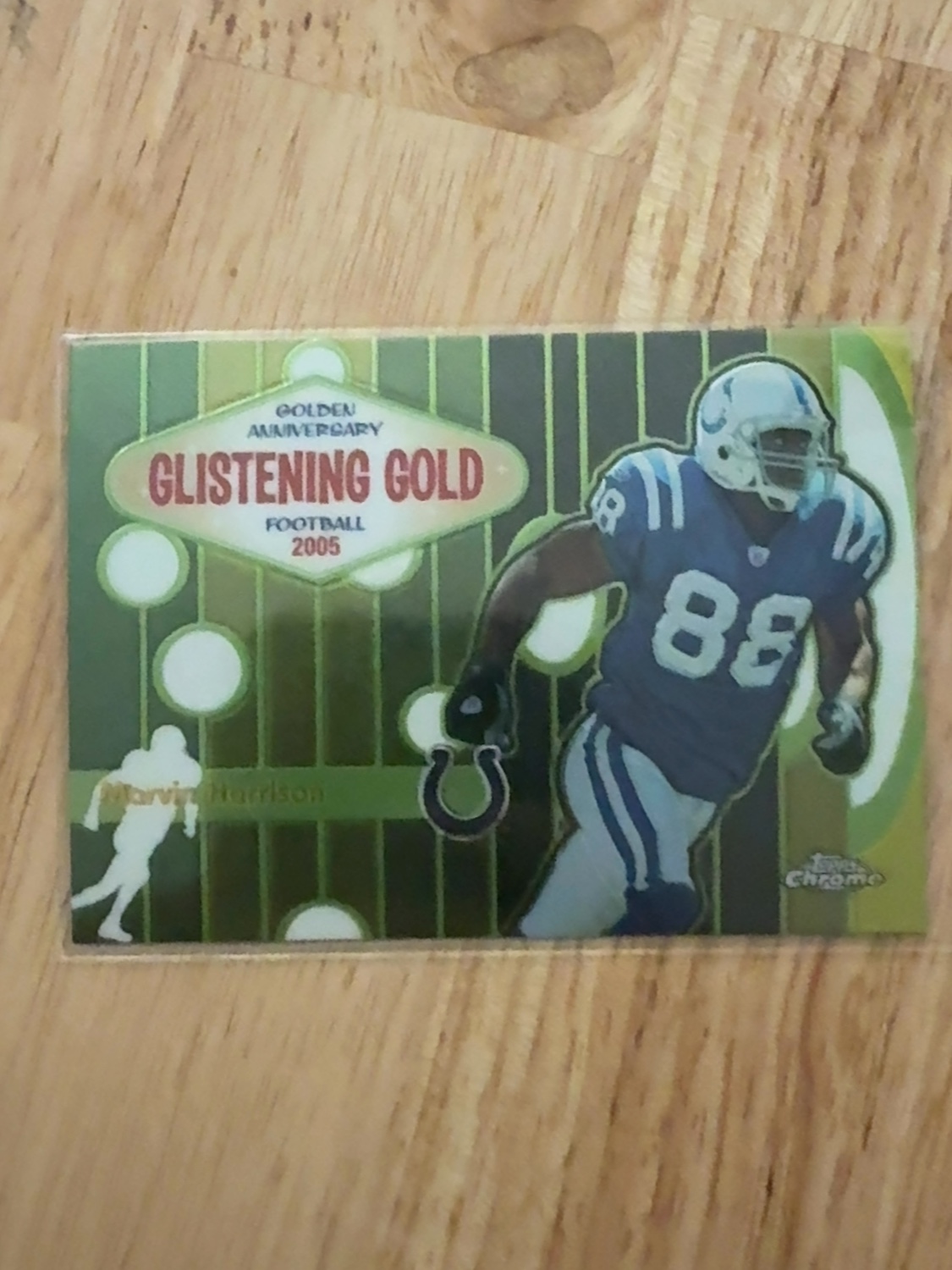2005 Topps Chrome Marvin Harrison “Glistening Gold” Insert! Indianapolis Colts! #GG6 Golden Anniversary