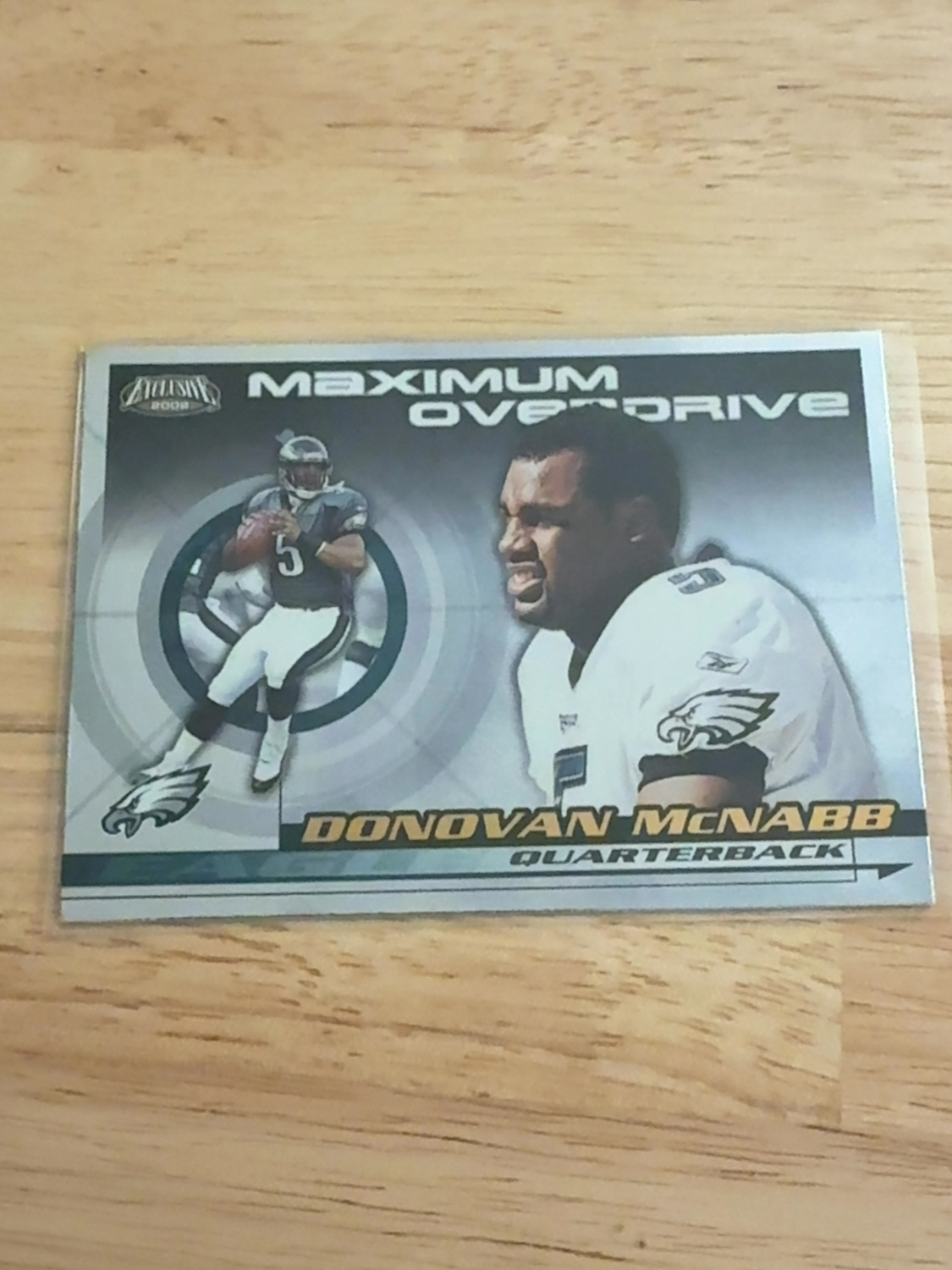 2002 Pacific Exclusive Donovan McNabb “Maximum Overdrive” Insert Card! Philadelphia Eagles! #24
