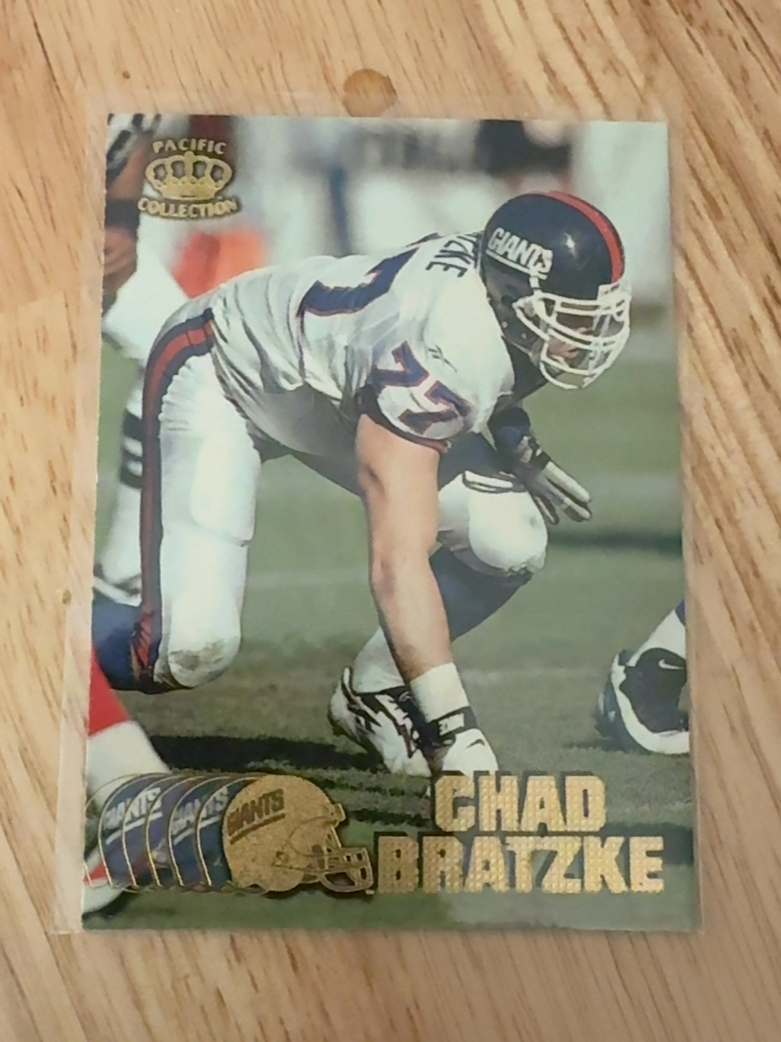 1997 Pacific Chad Bratzke rookie card - 1 of only 2 made!! New York Giants! Indianapolis Colts! #268