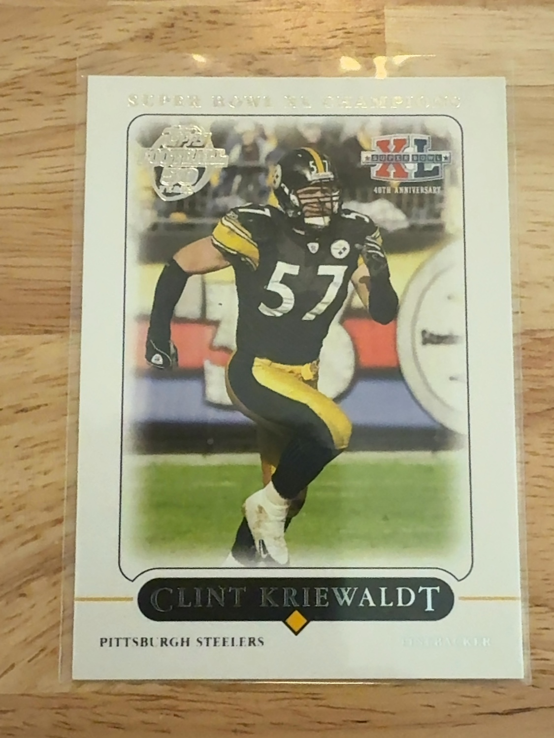 2006 Topps Clint Kriewaldt rookie card - 1 of only 2 made!! Pittsburgh Steelers!! #34 Super Bowl XL Champions