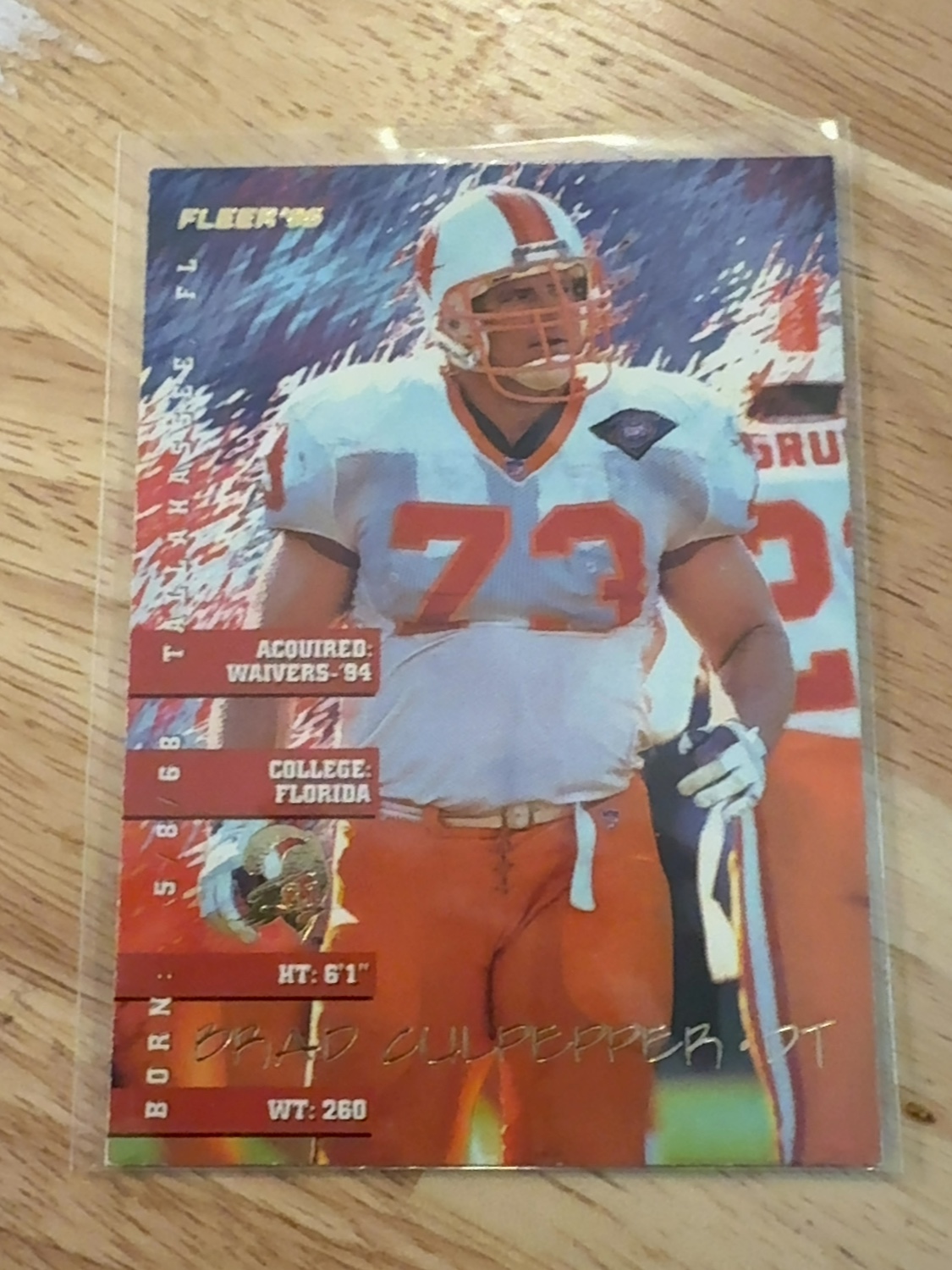 1995 Fleer Brad Culpepper rookie card - 1 of only 2 made!! Tampa Bay Buccaneers! #368