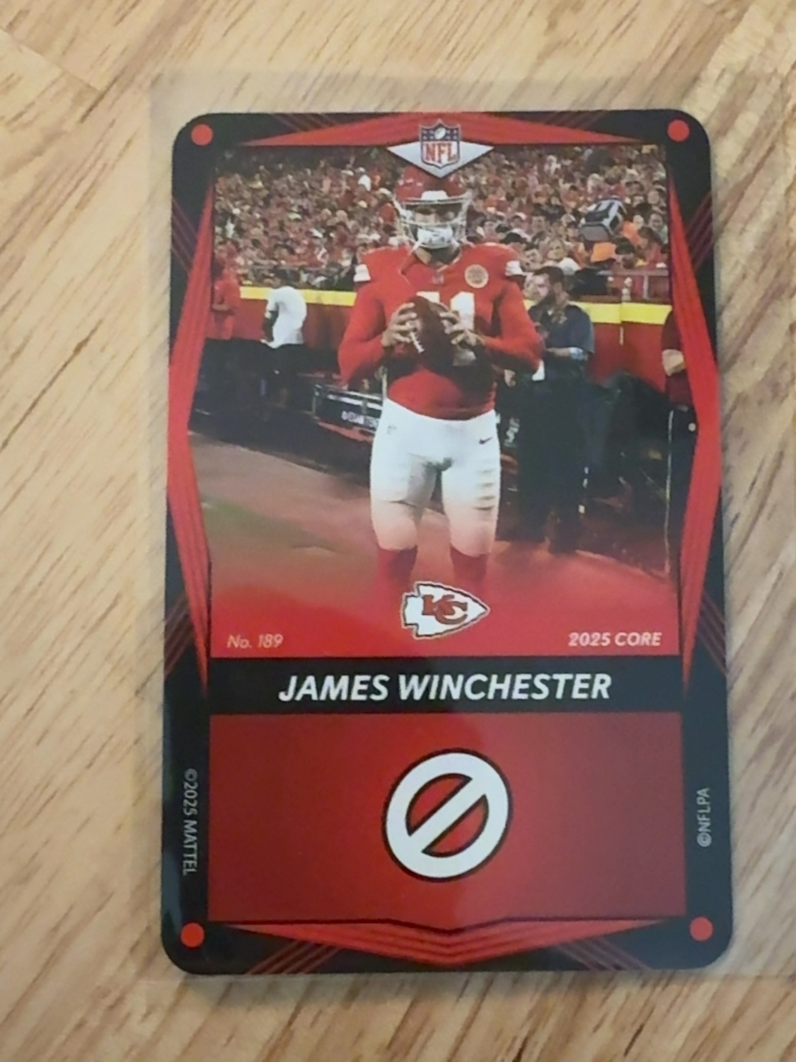 2025 UNO Elite James Winchester rookie card - the only one made!! Kansas City Chiefs!! #189 Red Version
