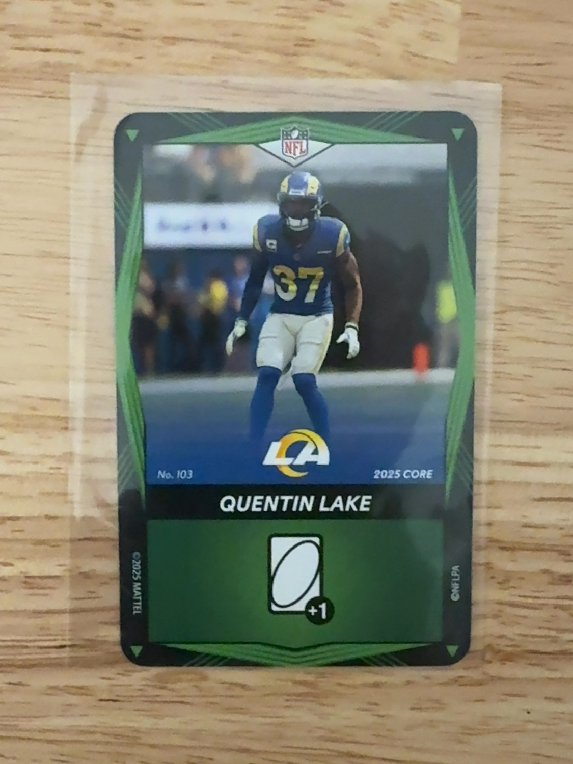 2025 UNO Elite Quentin Lake rookie card - the only one made!! Los Angeles Rams!! #103 Green Version