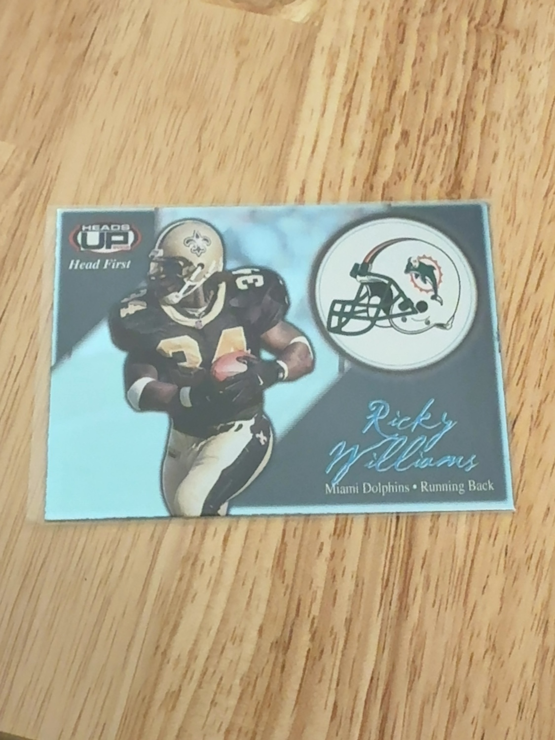 2002 Pacific Heads Up Ricky Williams “Head First” insert card! New Orleans Saints! #10