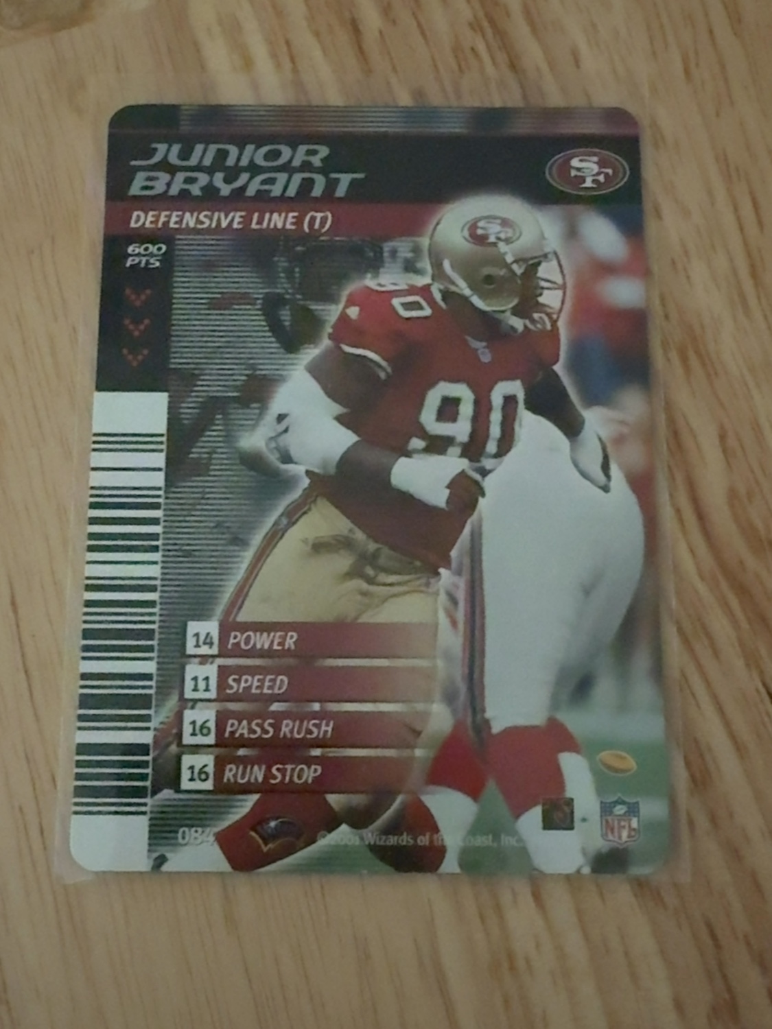 2001 NFL Showdown  Junior Bryant Rookie Card - the only one made! San Francisco 49ers!! #084