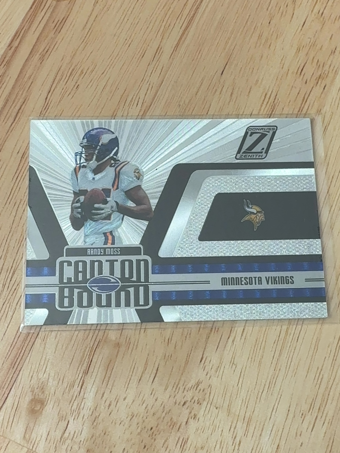 2005 Zenith Randy Moss “Canton Bound” Foil Insert Card! Minnesota Vikings! #CB-7 Silver