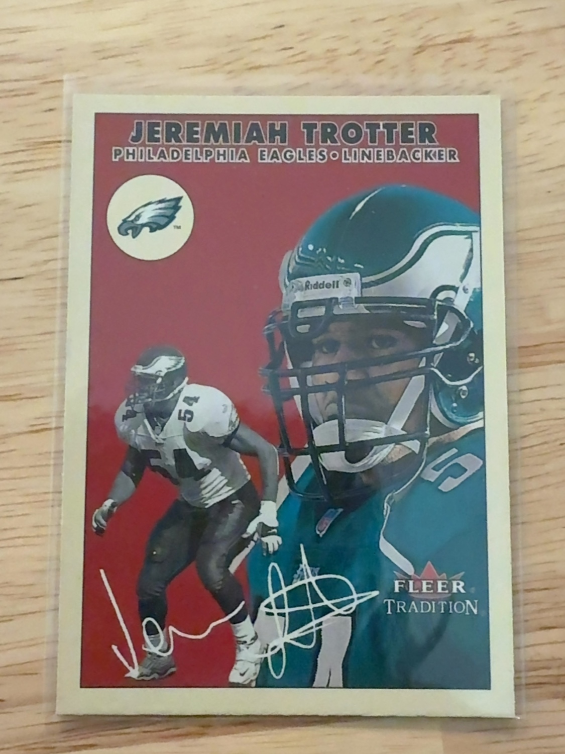 2000 Fleer Tradition Jeremiah Trotter 1 of only 3 rookie cards made! Philadelphia Eagles #167 GLOSSY Parallel!