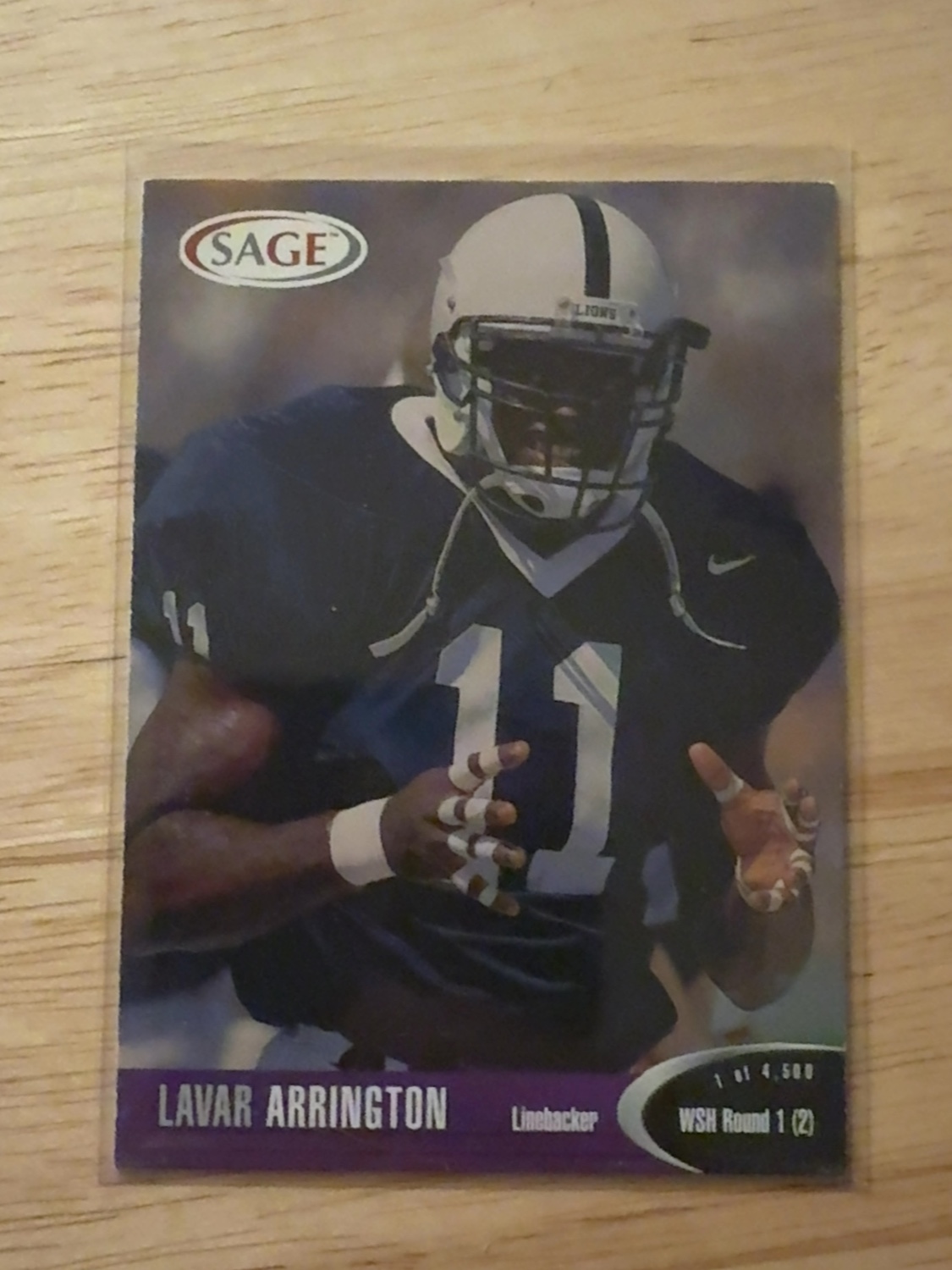 2000 Sage Lavar Arrington rookie card- 1 of only 8 produced! Penn State Washington Redskins!! #3