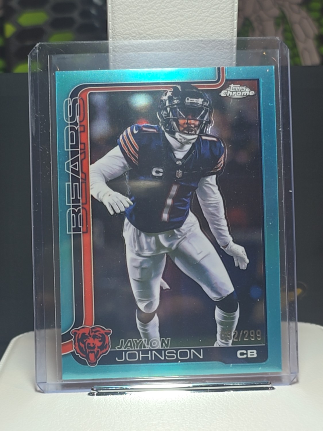 2025 Topps Chrome Football Jaylon Johnson #57 Teal Refractor 92/29999