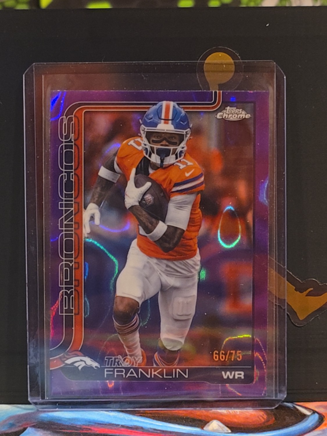 2025 Topps Chrome Football Troy Franklin #91 Purple Lava 66/75