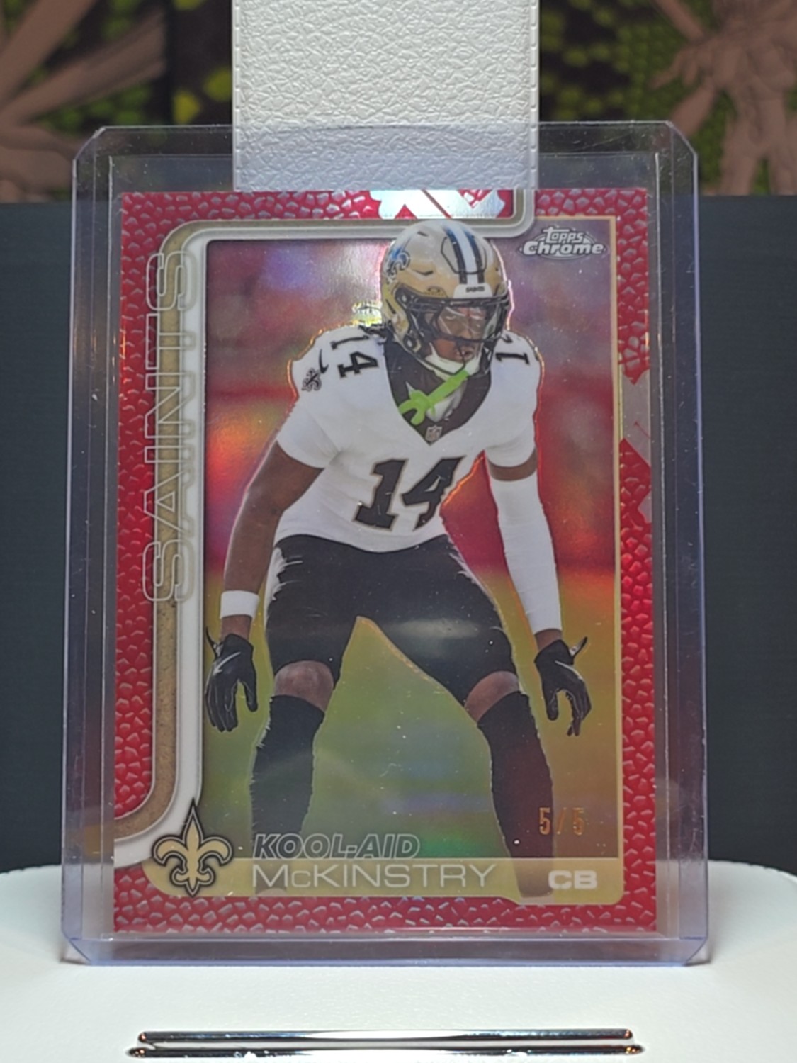 2025 Topps Chrome Football Kool-Aid Mckinstry #224 Red Leather 5/5