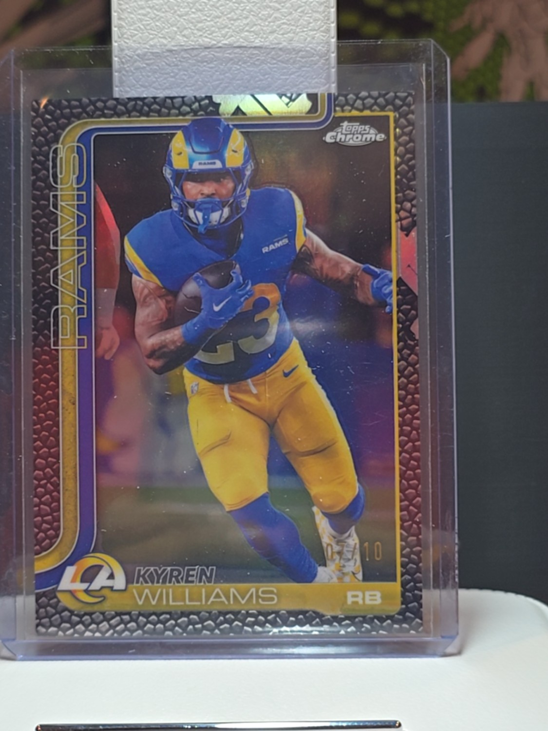 2025 Topps Chrome Football Kyren Williams #168 Black Leather 07/10