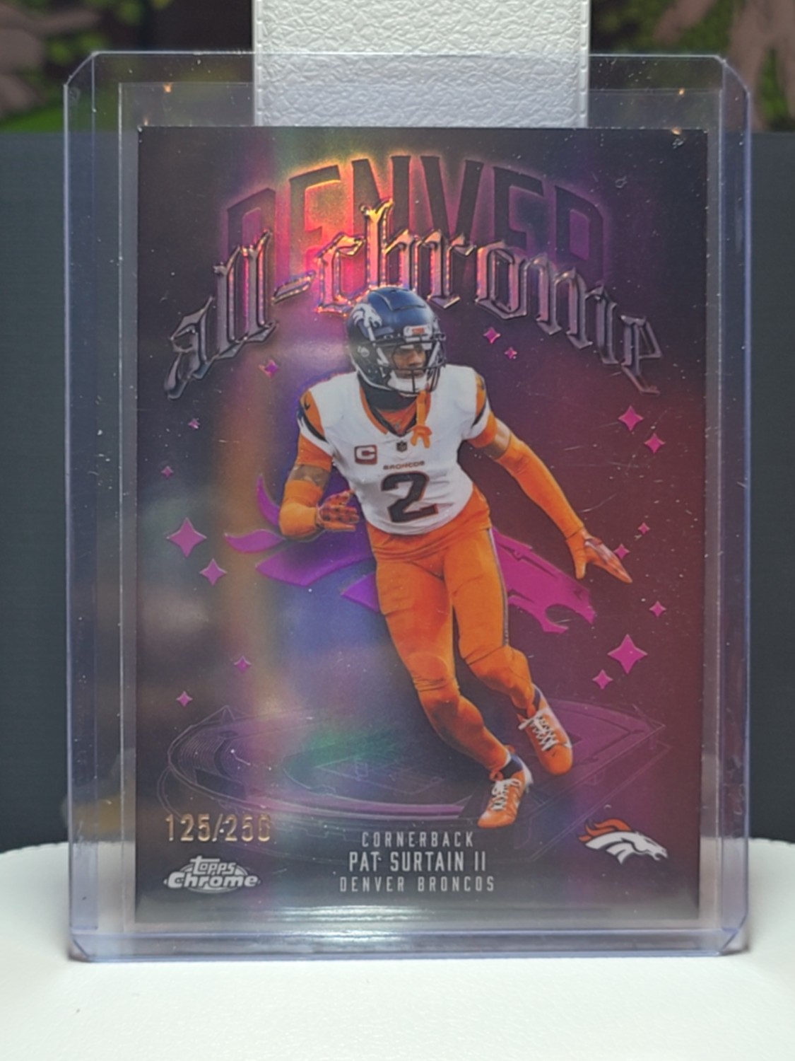 2025 Topps Chrome Football Pat Surtain II #Act-18 Pink Refractor 125/250