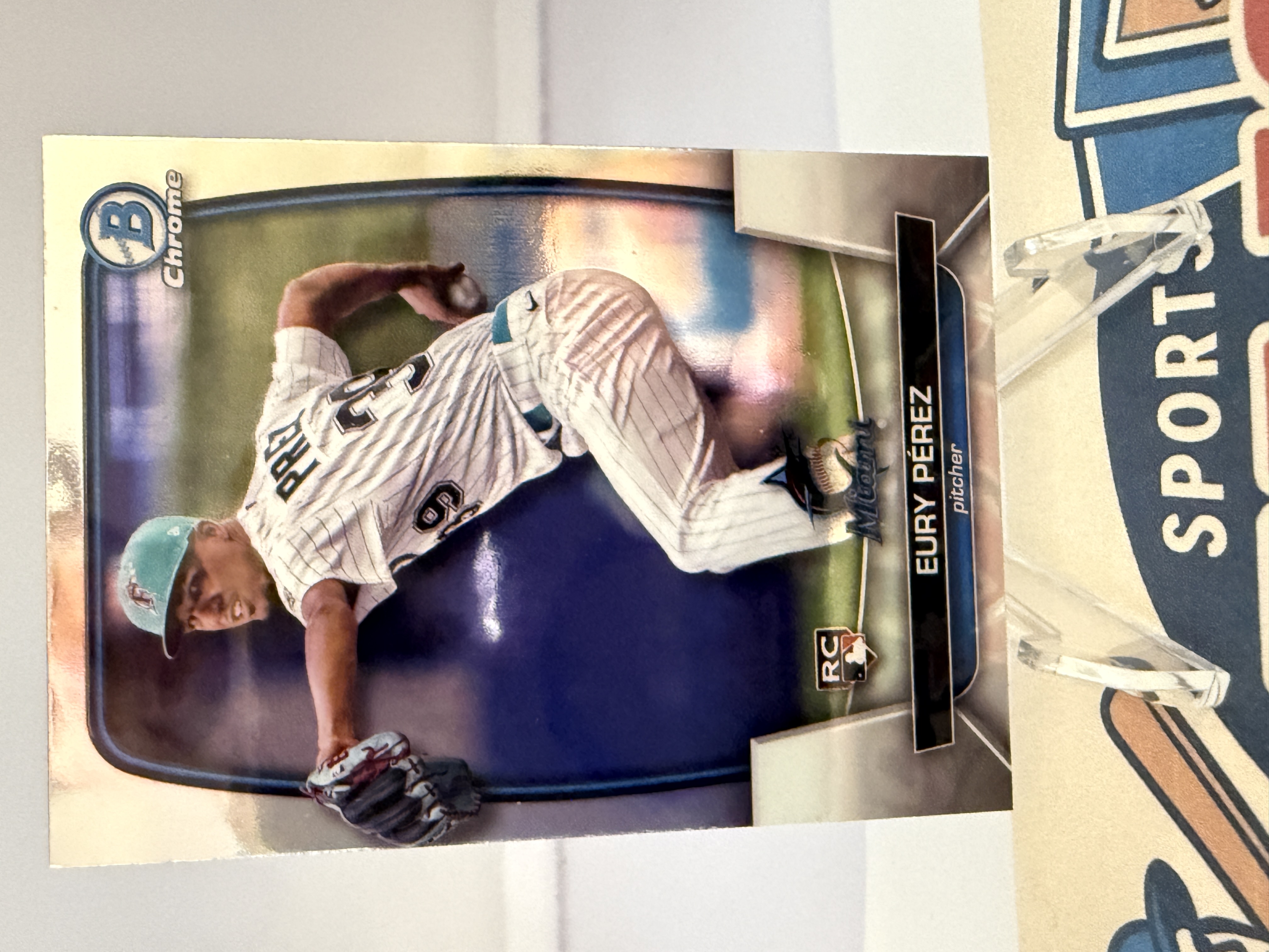 2023 Bowman Baseball Chrome Eury Perez #90 Chrome, Rookie Card