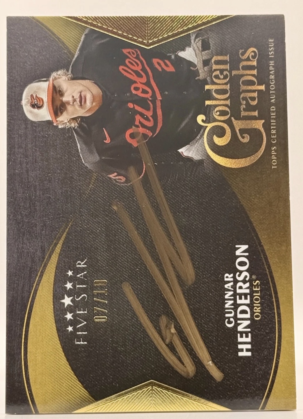 2024 Topps Five Star Gunnar Henderson #GH-GH Golden Graphs Autographs Gold